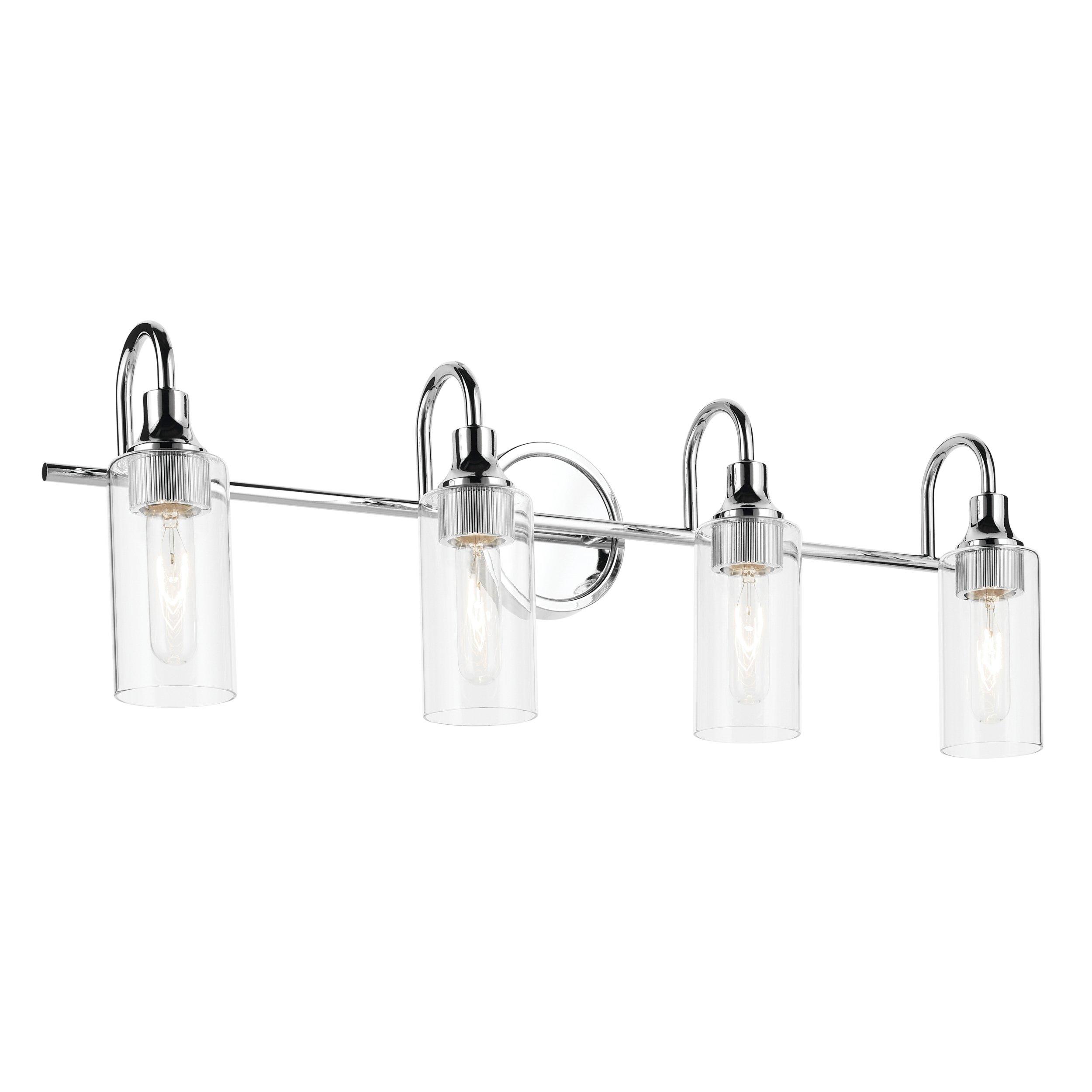 Kavi Polished Chrome Quadruple Vanity Light