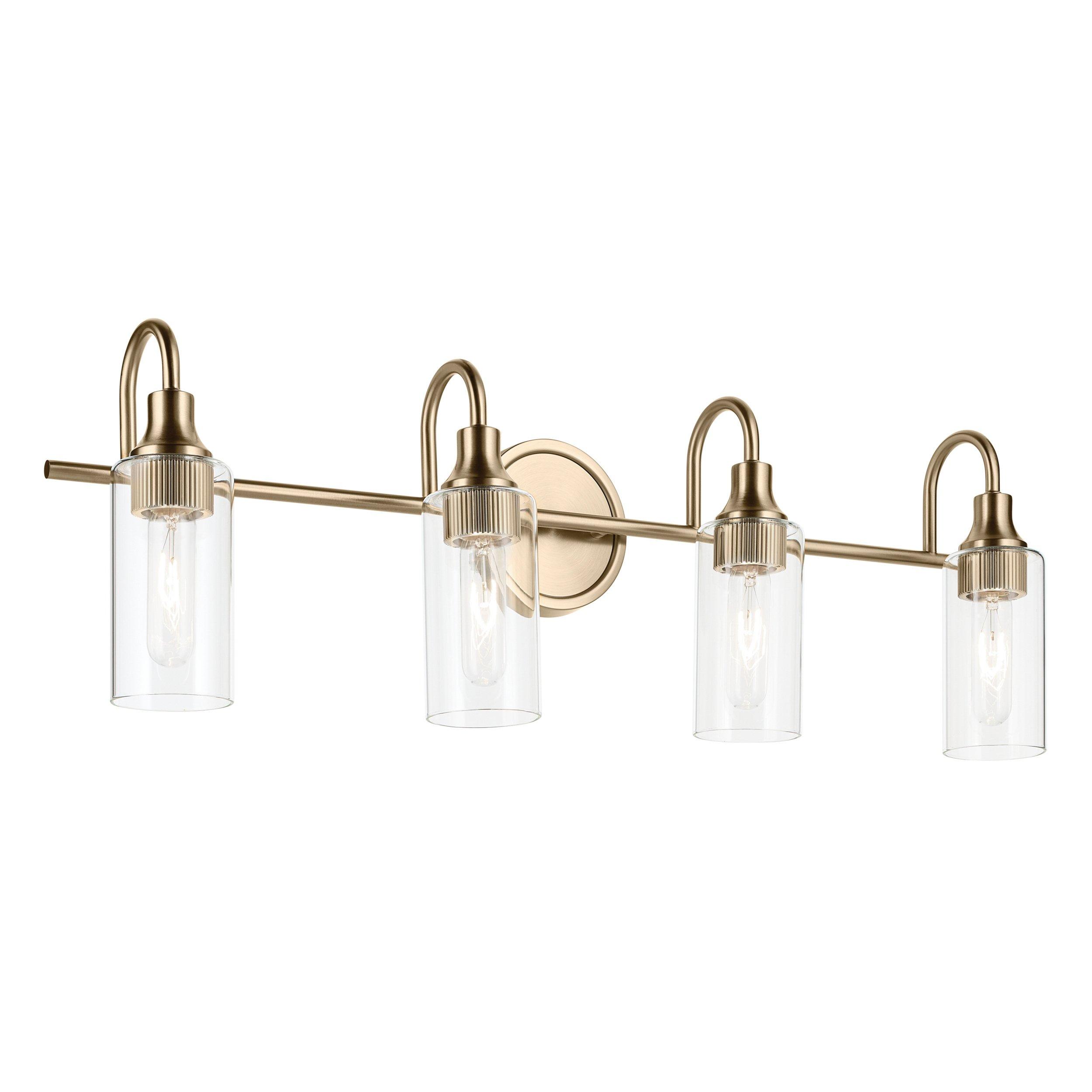 Kavi Brushed Gold Quadruple Vanity Light