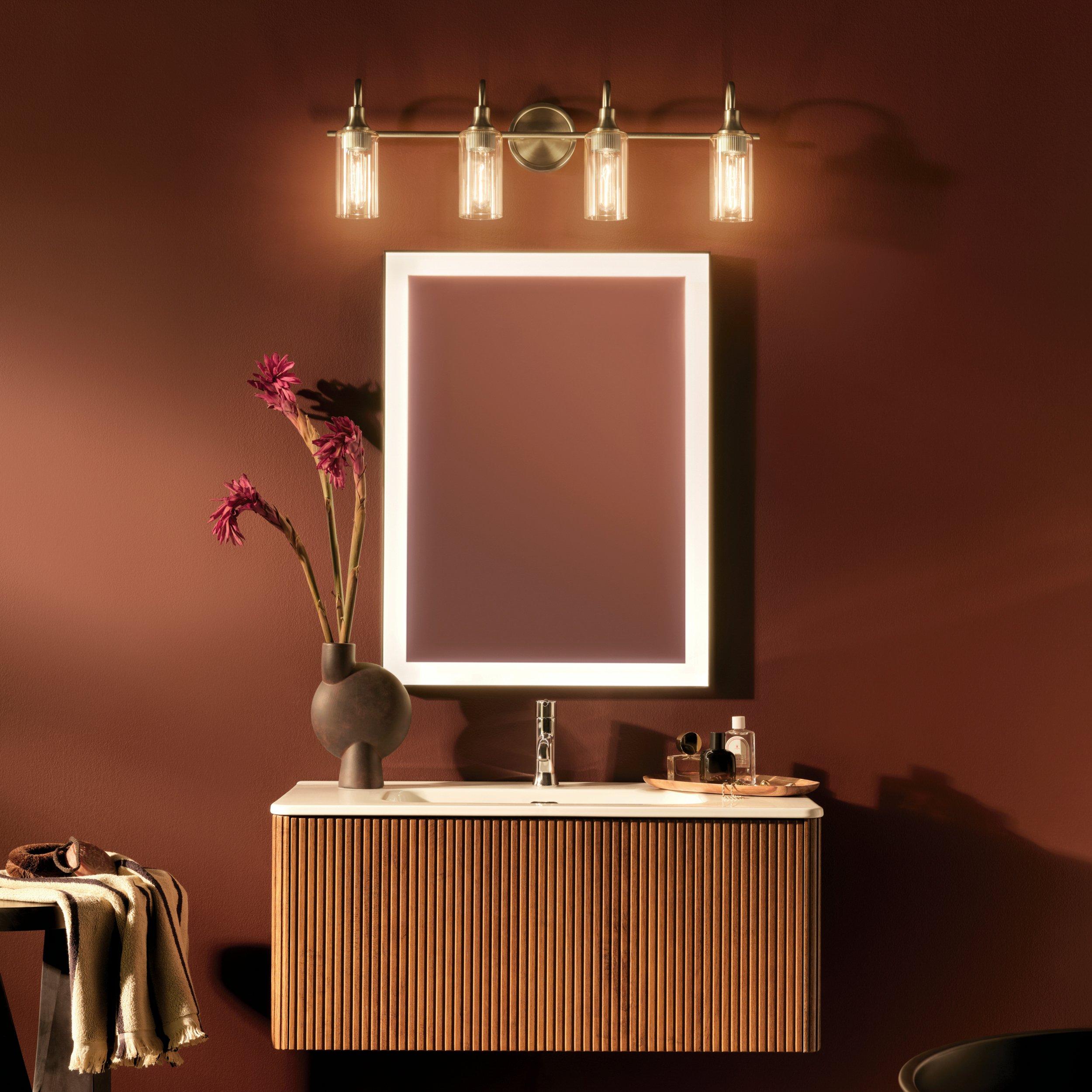 Kavi Brushed Gold Quadruple Vanity Light