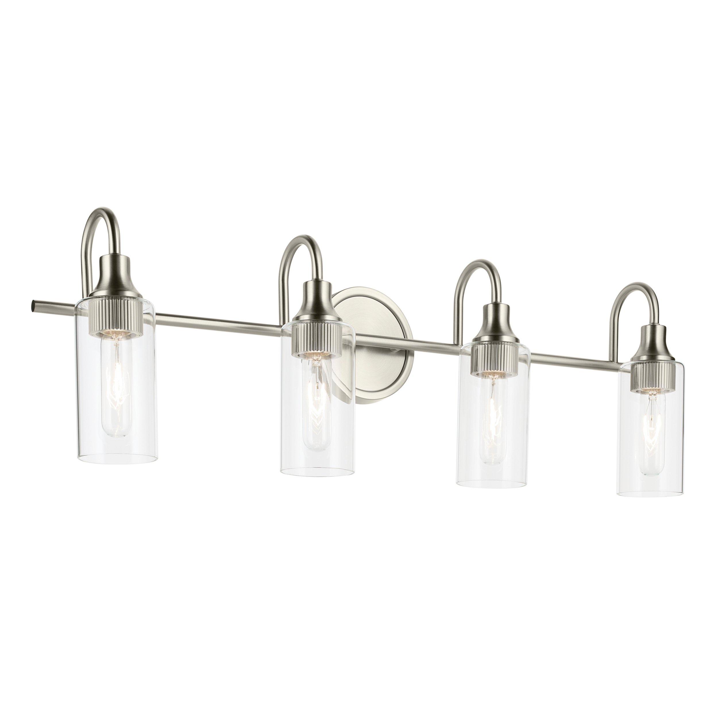 Kavi Brushed Nickel Quadruple Vanity Light