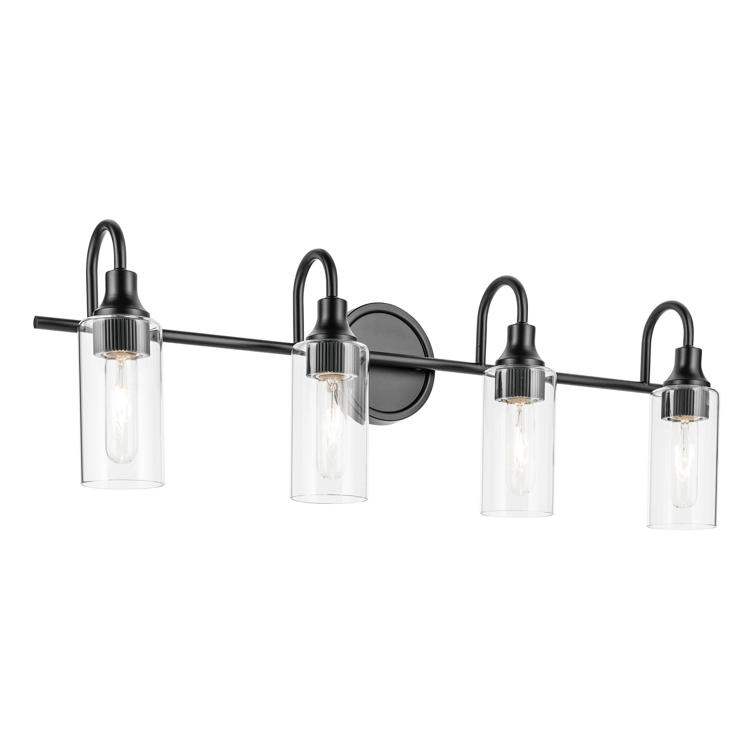 Kavi Matte Black Quadruple Vanity Light
