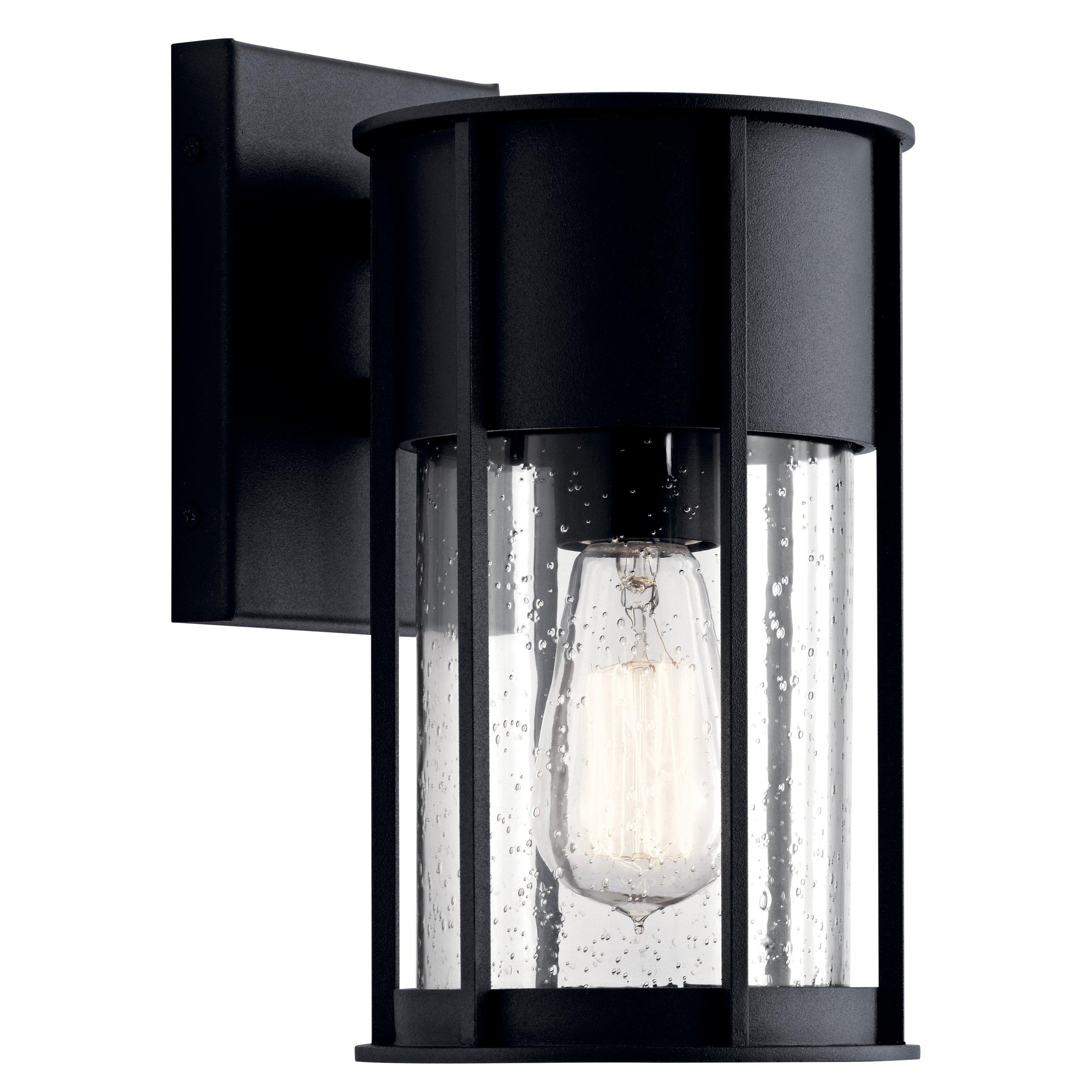 Camillo Textured Black Outdoor Single Sconce