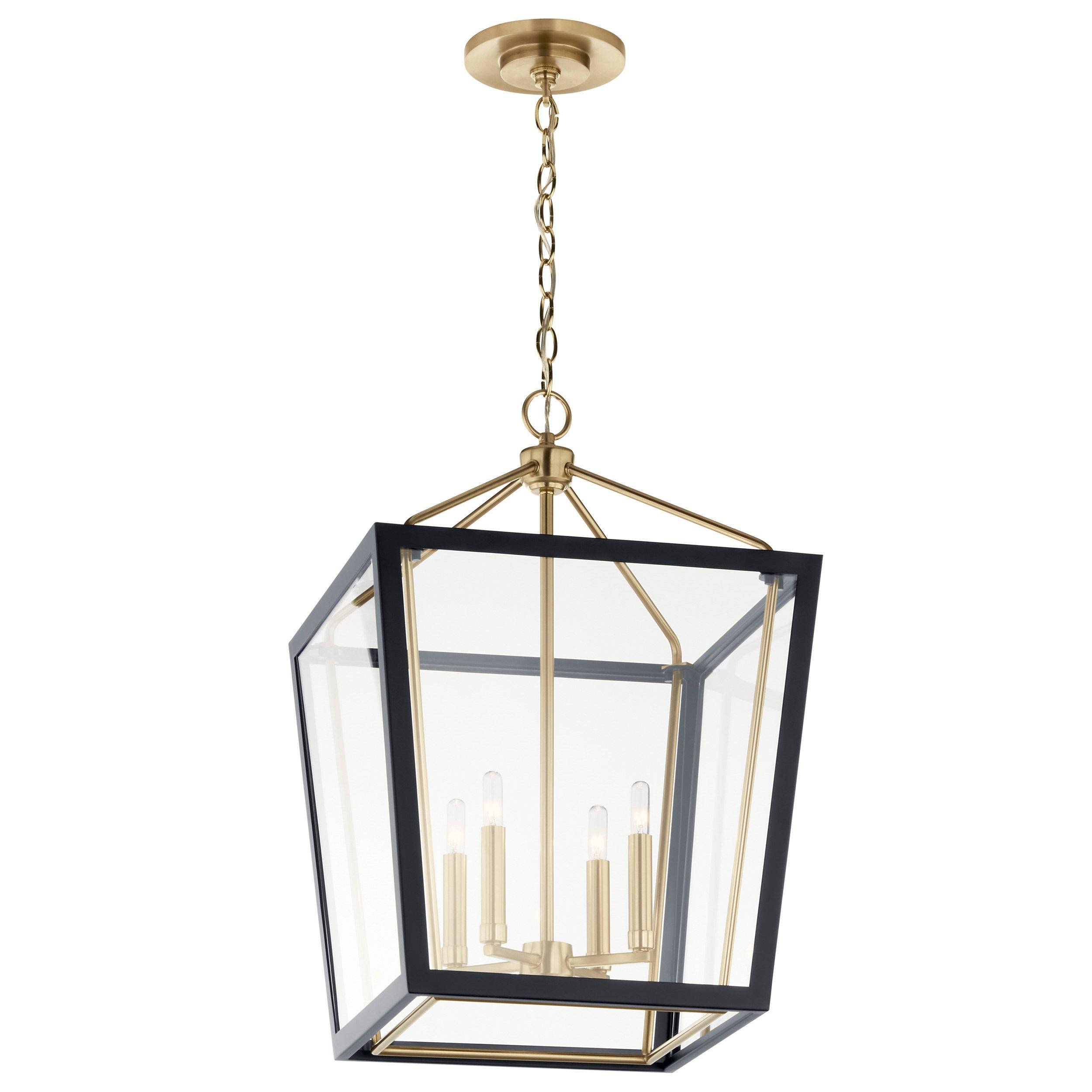 Delvin Brushed Gold and Matte Black Quadruple Pendant Light