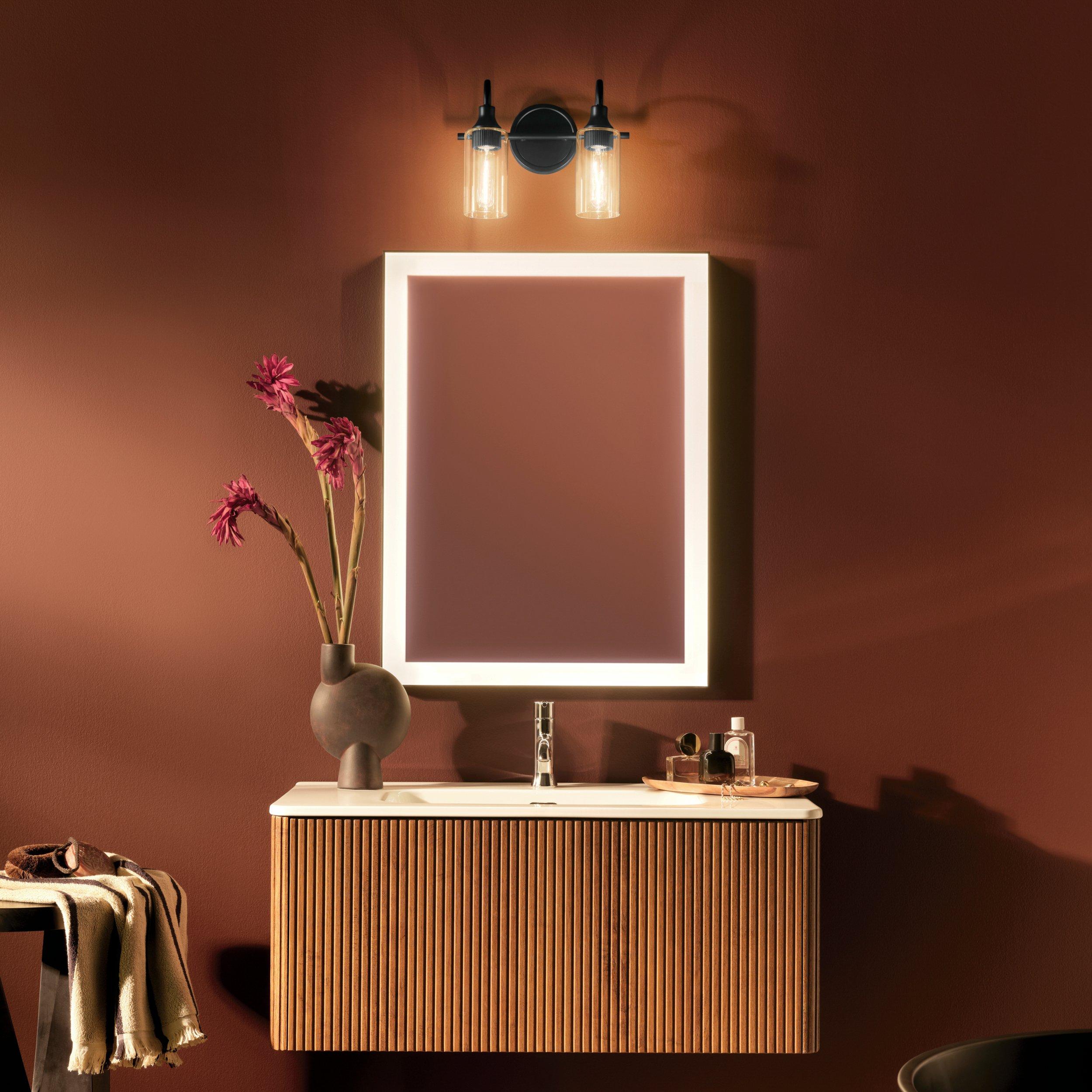 Kavi Matte Black Triple Vanity Light