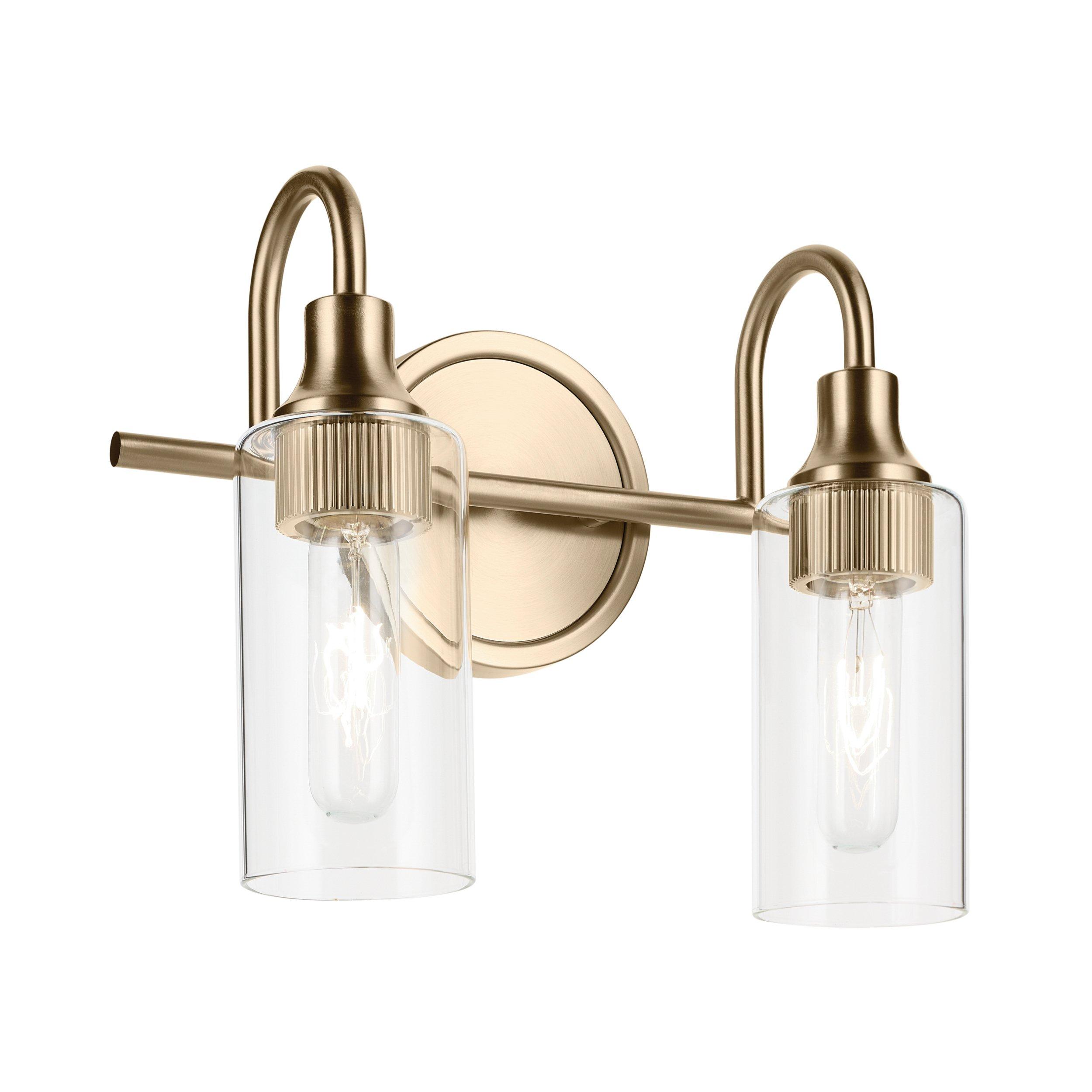 Kavi Brushed Gold Double Vanity Light