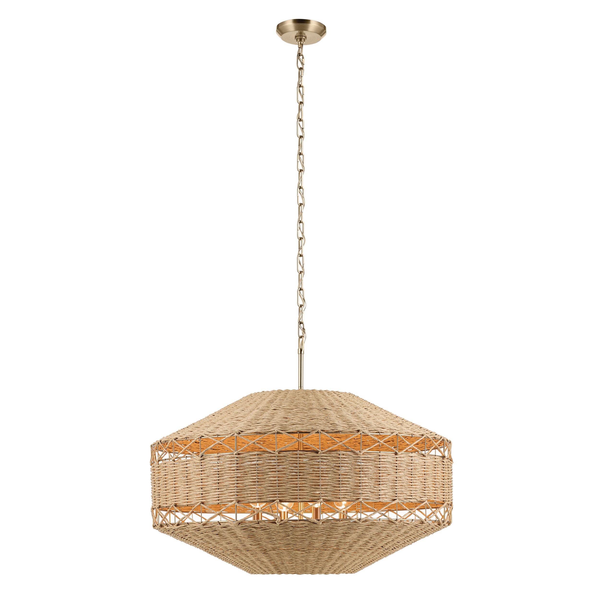 Lulo Champagne Bronze Woven Single Pendant Light