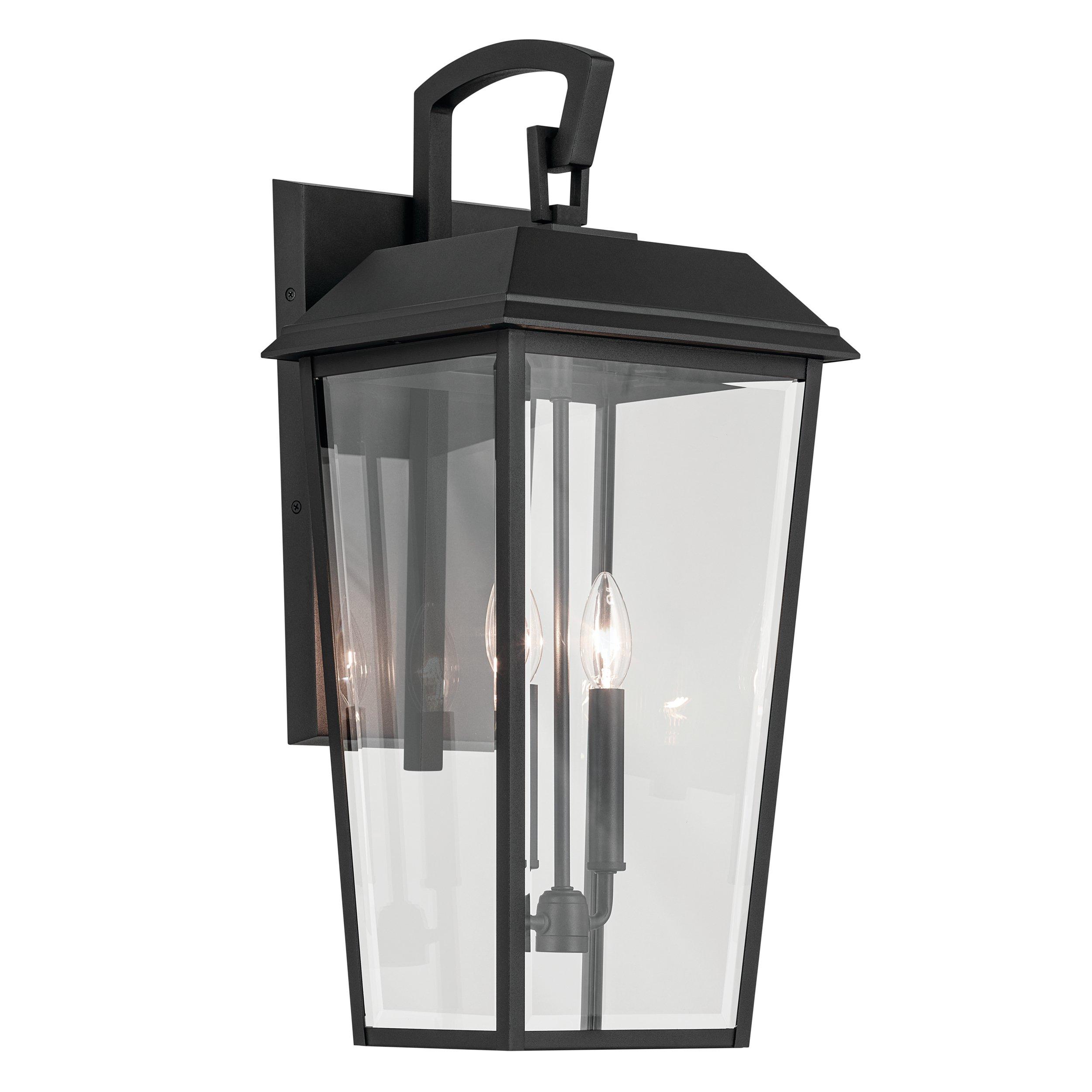 Mathus Textured Black Outdoor Double Sconce