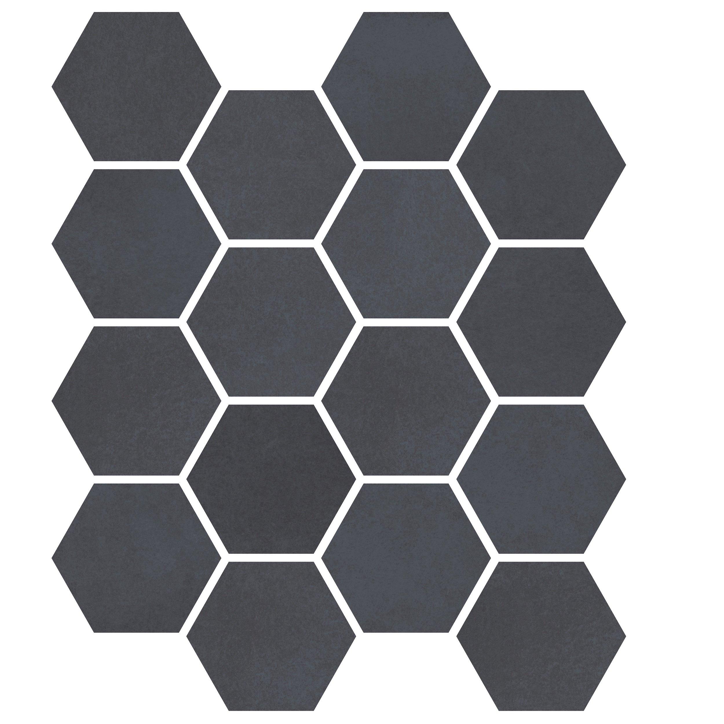 Luxe Night Hexagon Matte Porcelain Mosaic