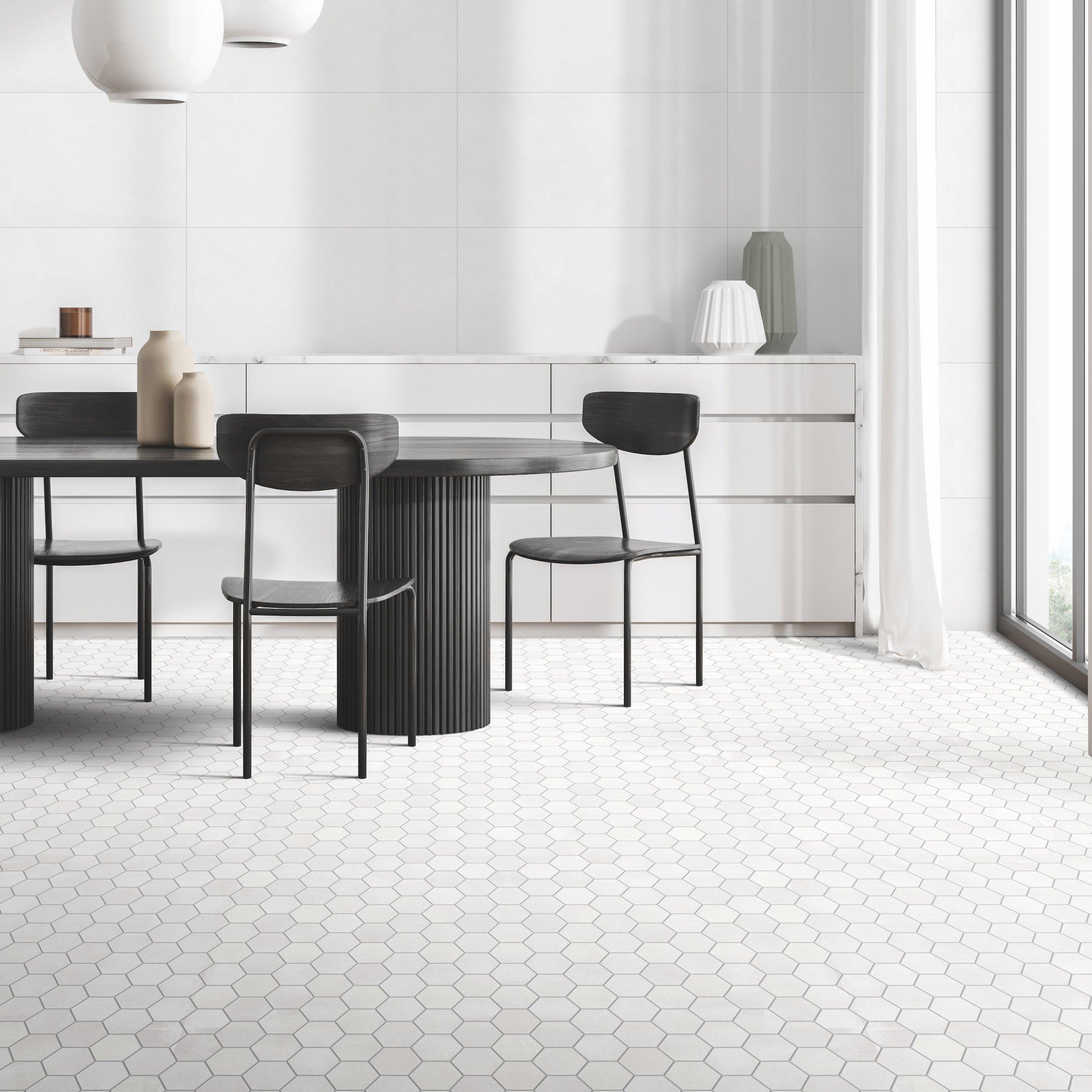 Luxe Frost Hexagon Matte Porcelain Mosaic