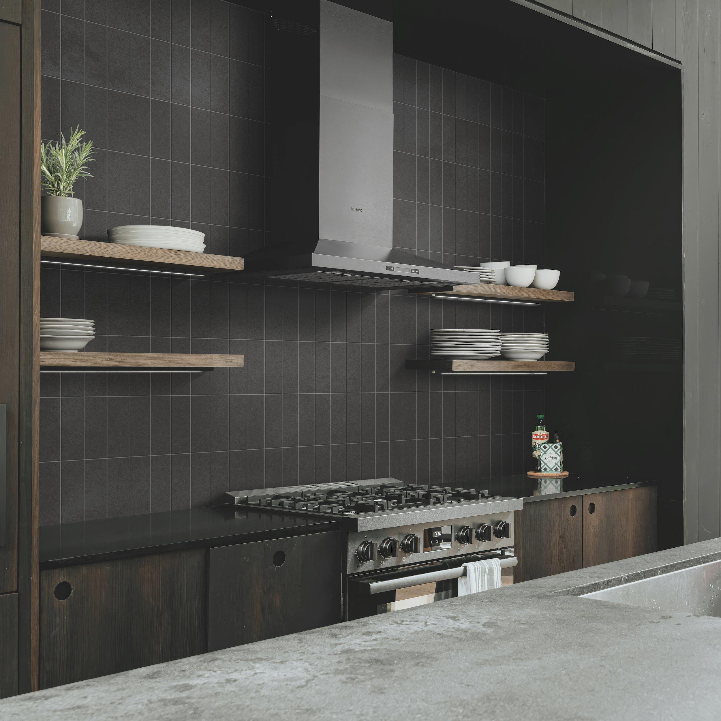 Luxe Night Stacked Matte Porcelain Mosaic