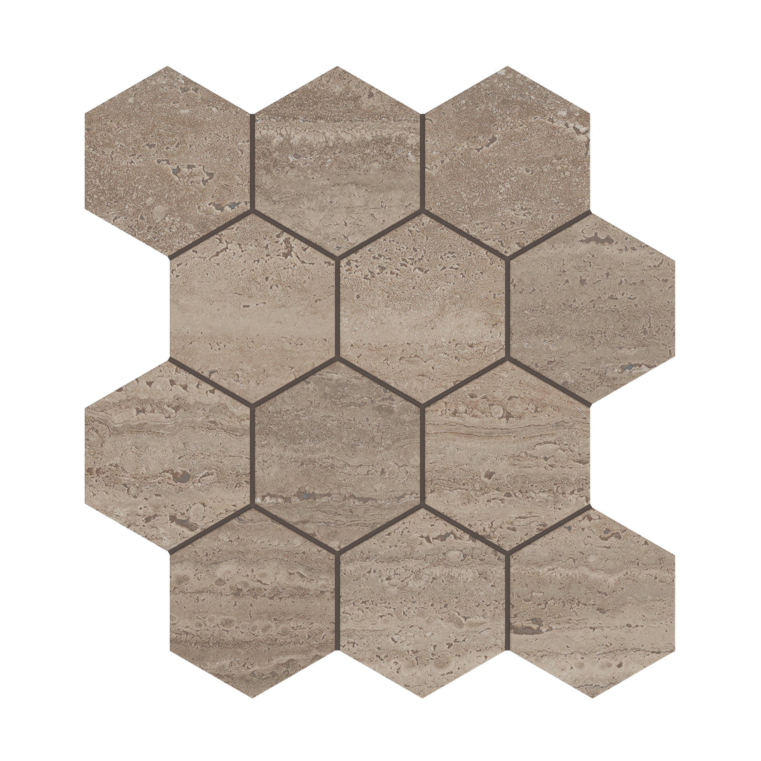 Riviera Chai Hexagon Matte Porcelain Mosaic