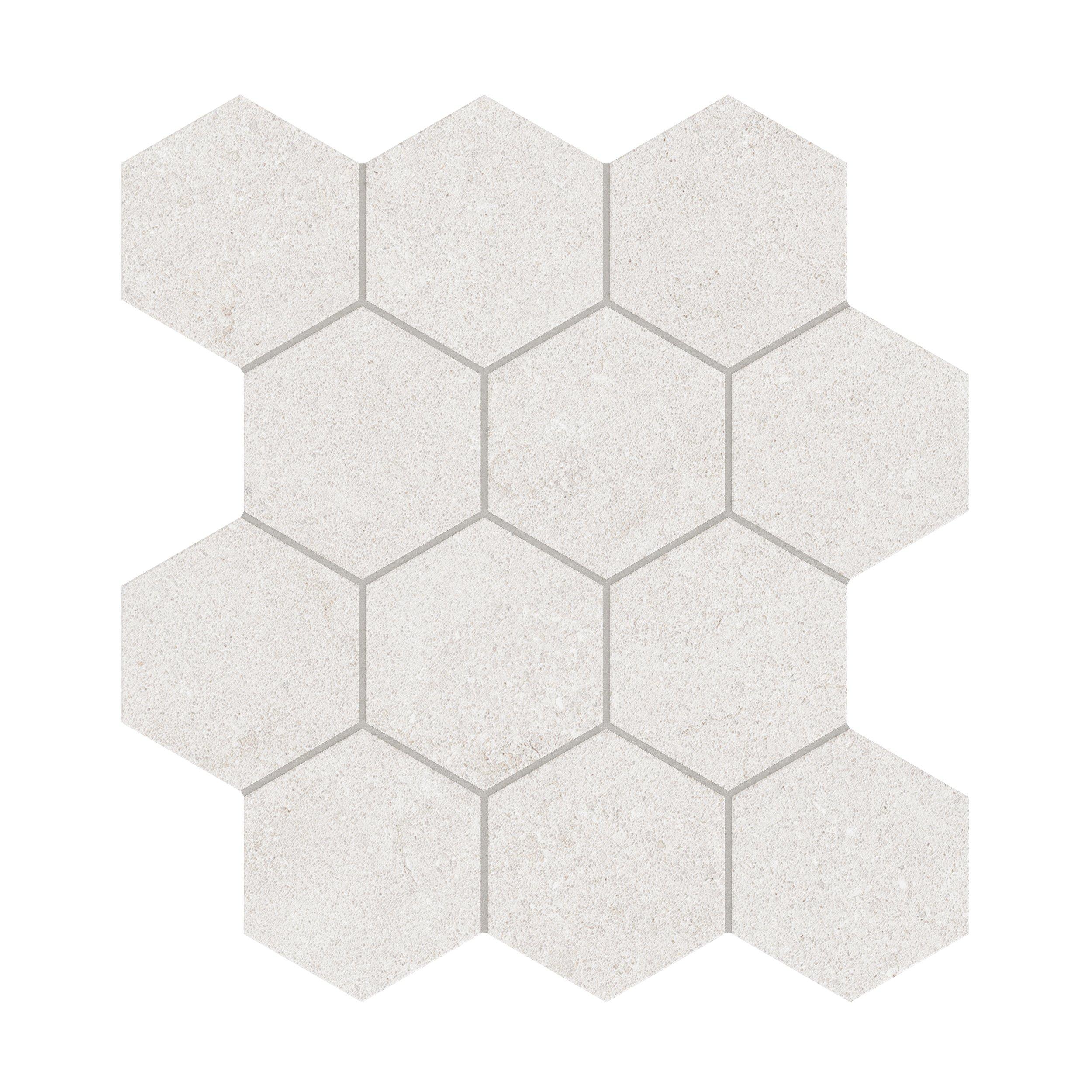 Capri Oyster Hexagon Matte Porcelain Mosaic