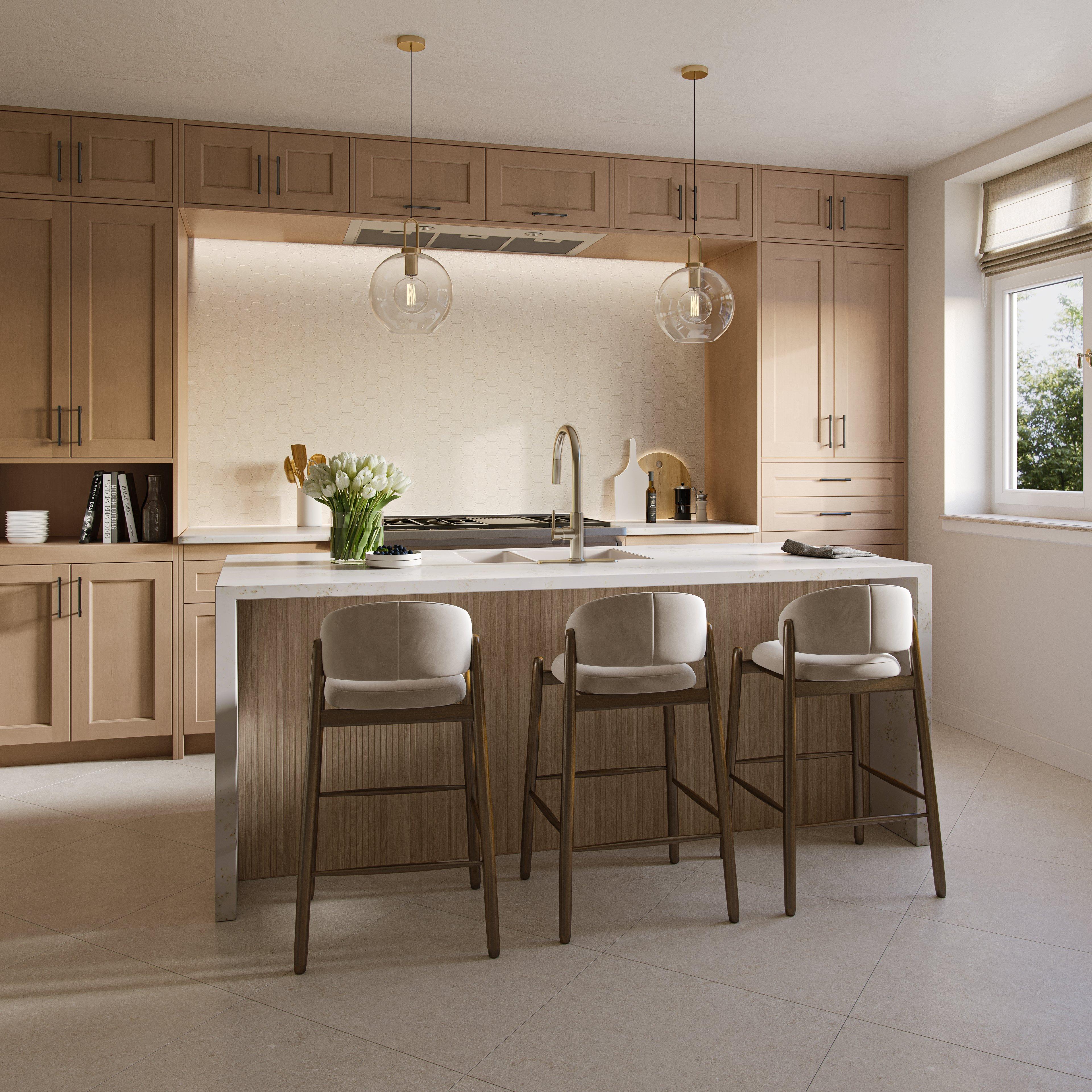 Capri Almond Hexagon Matte Porcelain Mosaic