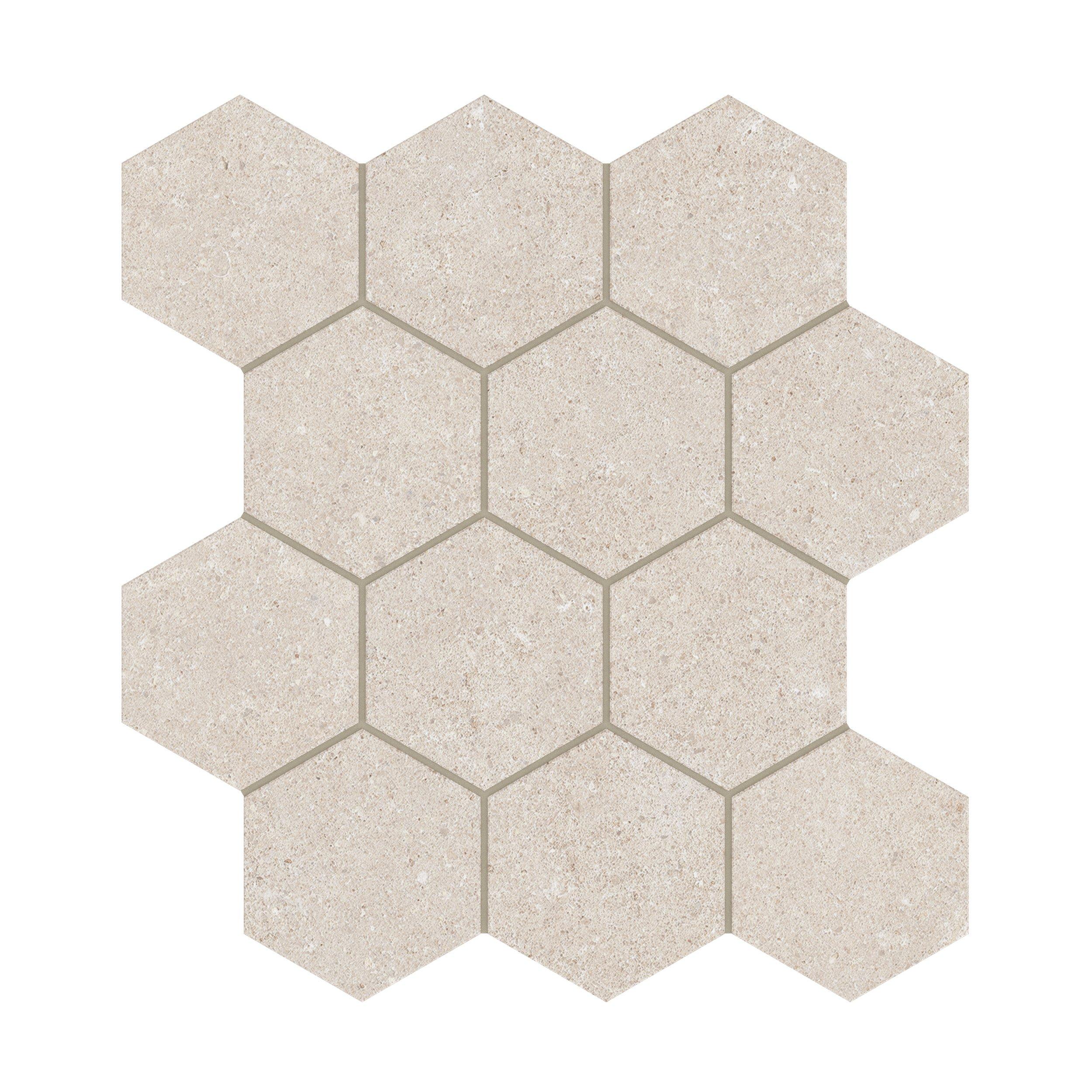 Capri Almond Hexagon Matte Porcelain Mosaic
