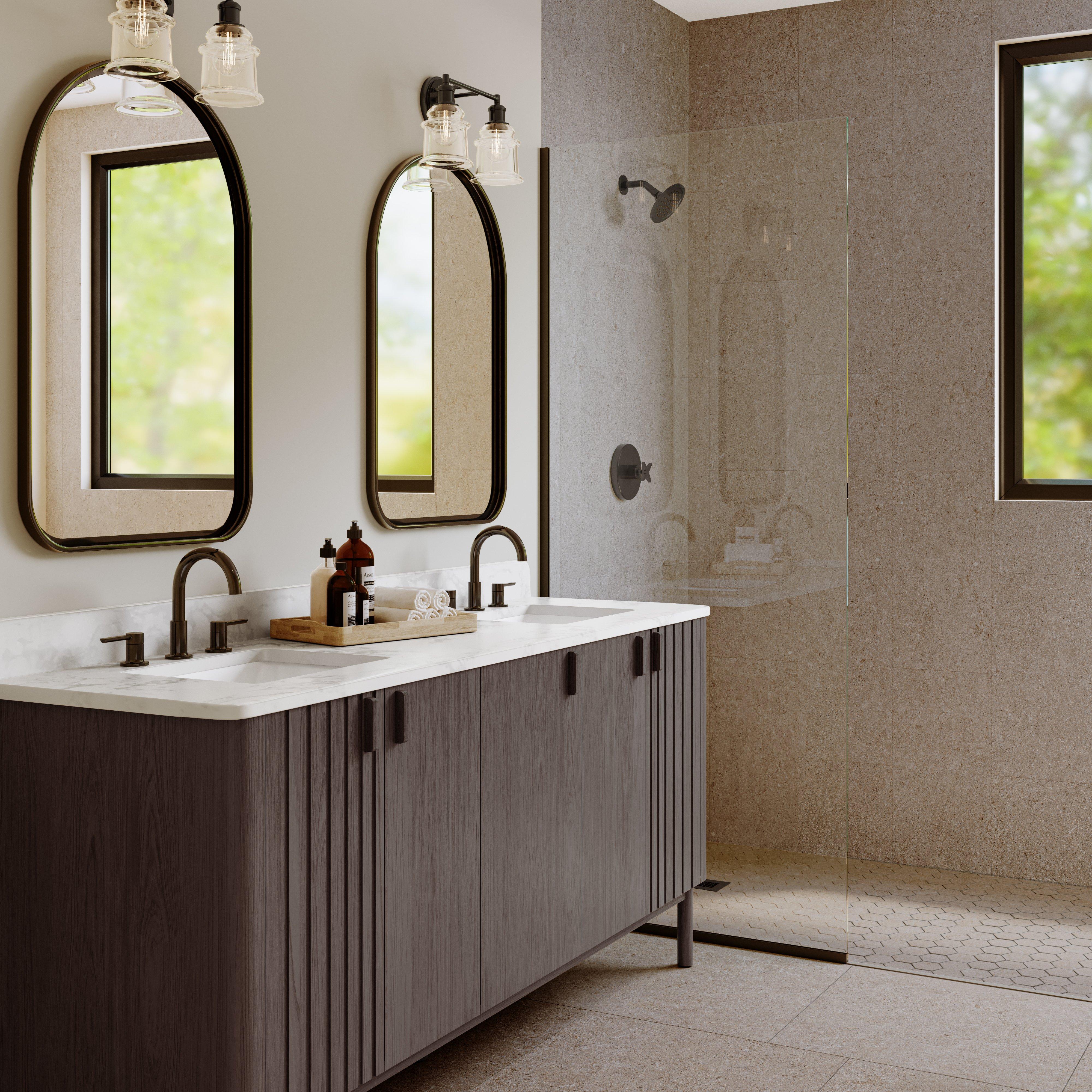 Linea Satin Black Single Panel Frameless Shower Screen