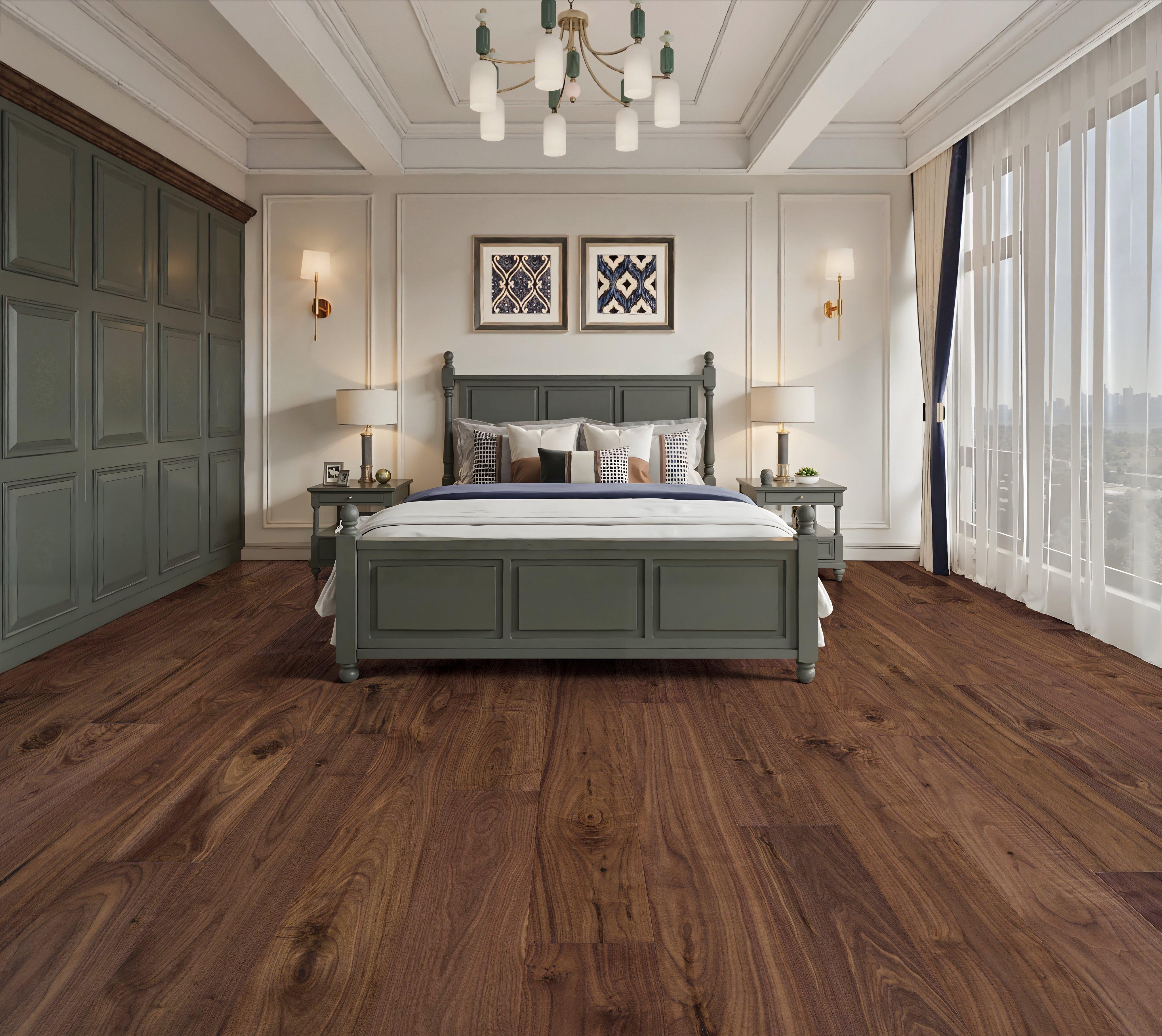 Walnut Waverly Hand Scraped Water Resistant Engineered Hardwood