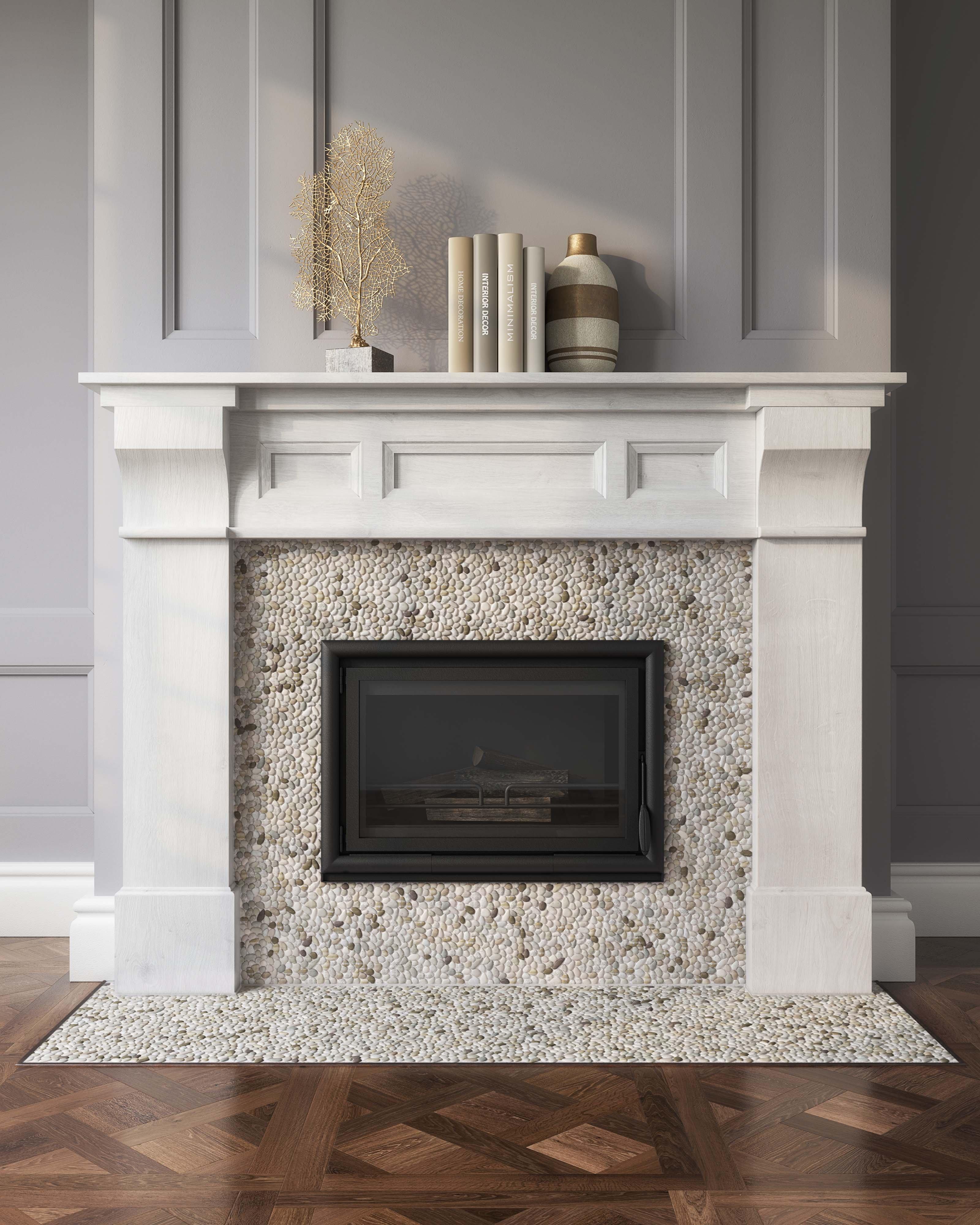 Sand Harbour Beige Micro Pebble River Rock Mosaic
