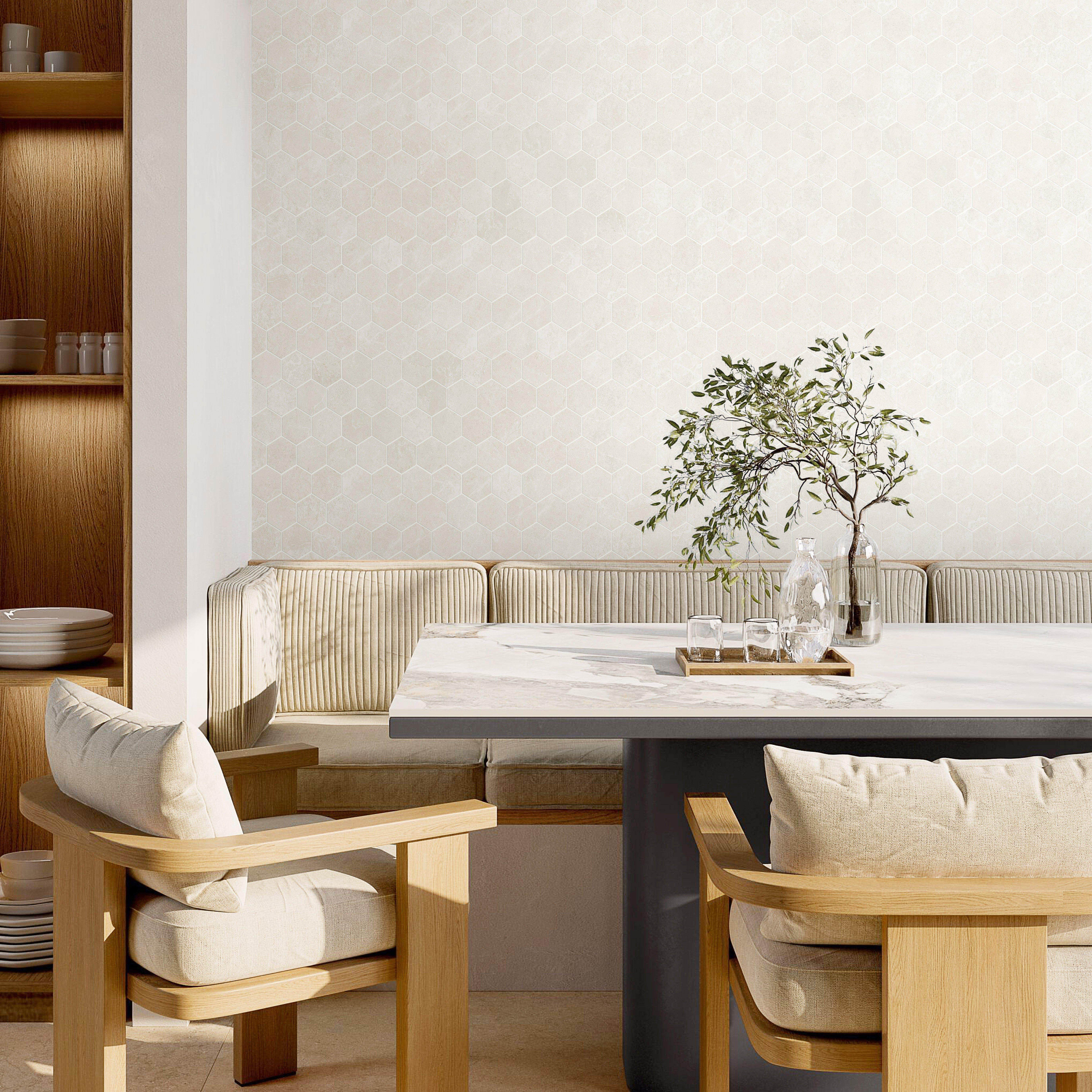 Phoenix Sand Hexagon Matte Porcelain Mosaic