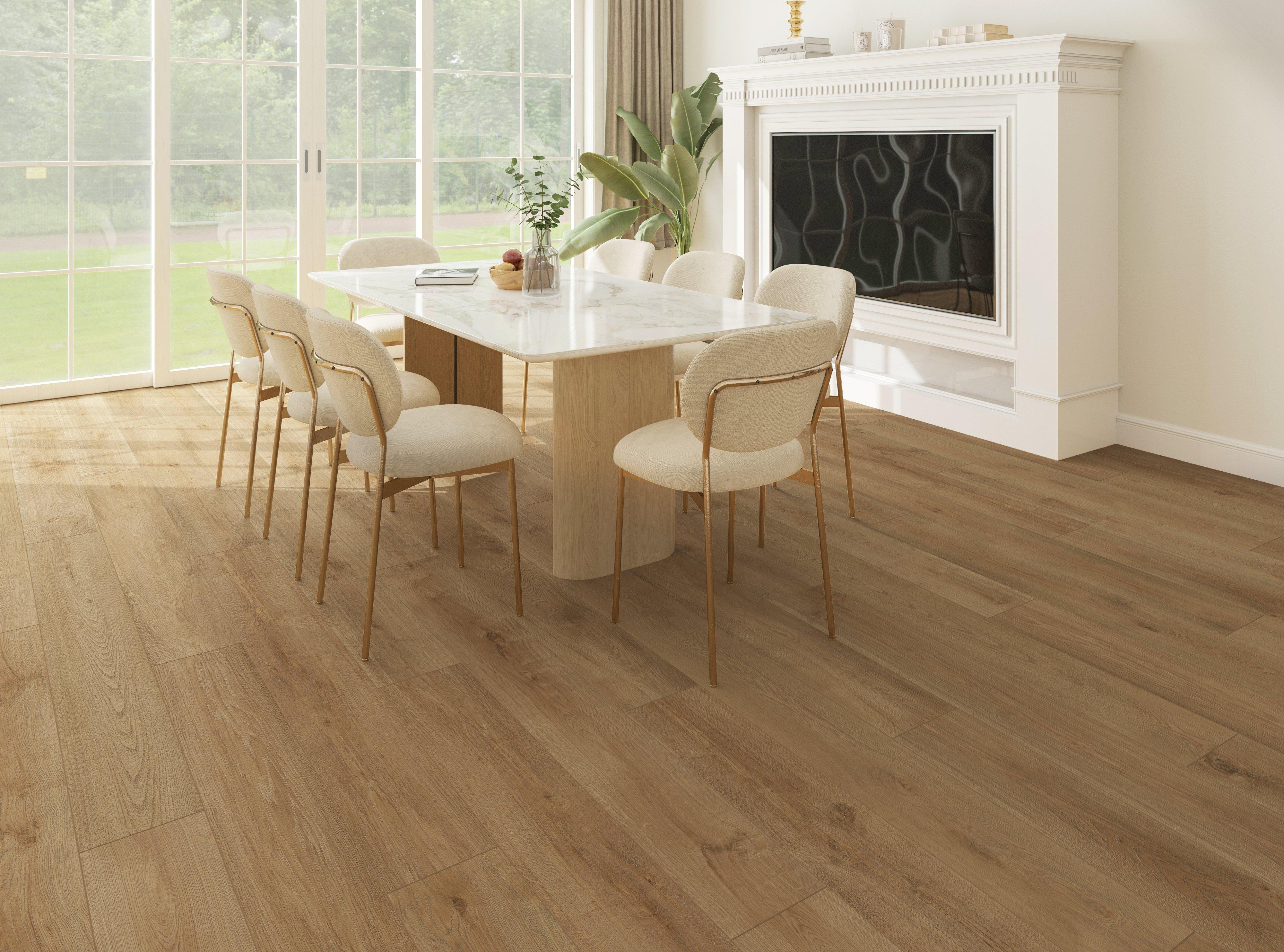 Layton Oak Waterproof Rigid Core Luxury Vinyl Plank - Cork Pad