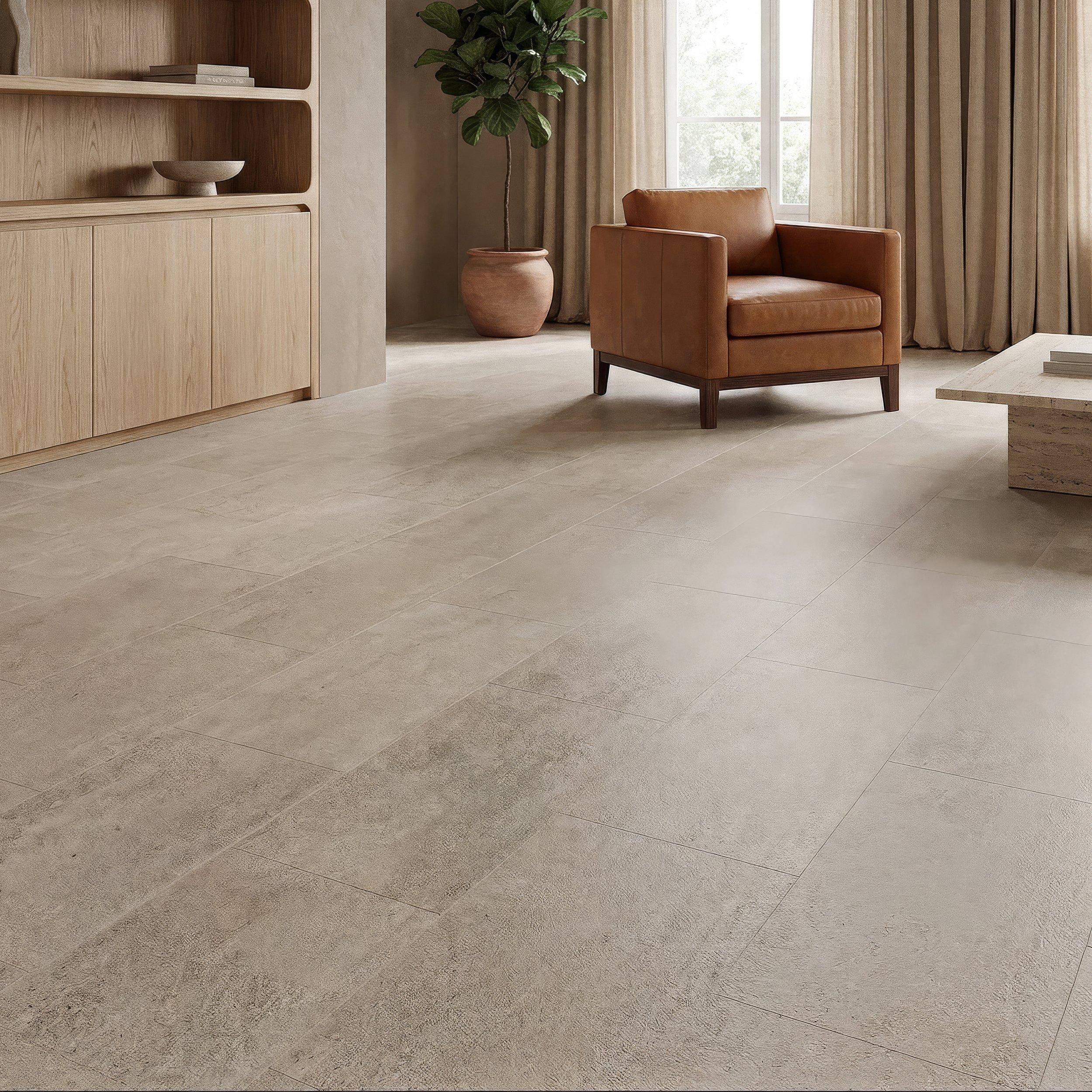 Sasso Beige Rigid Core Luxury Vinyl Plank - Foam Pad