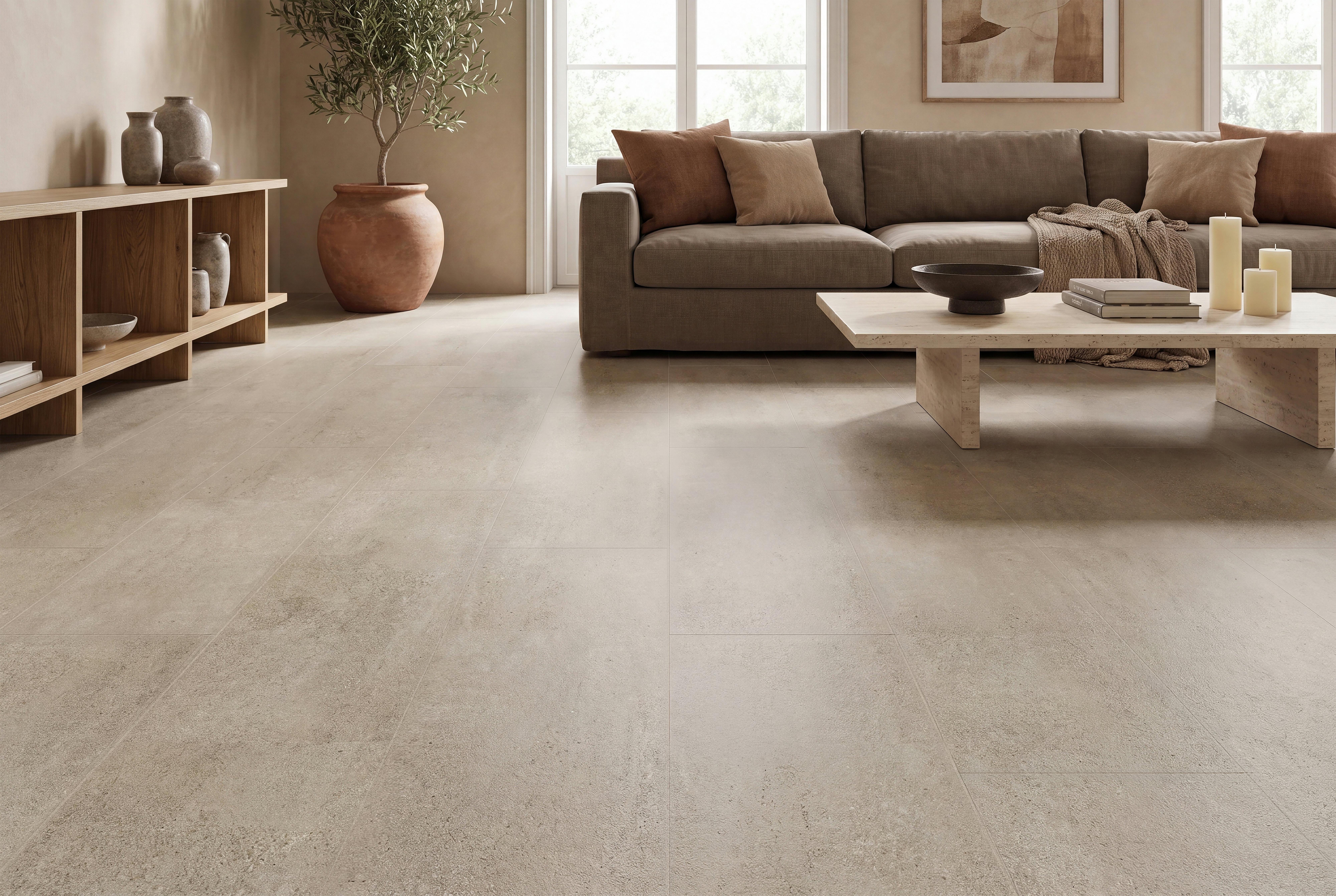 Sasso Beige Rigid Core Luxury Vinyl Plank - Foam Pad