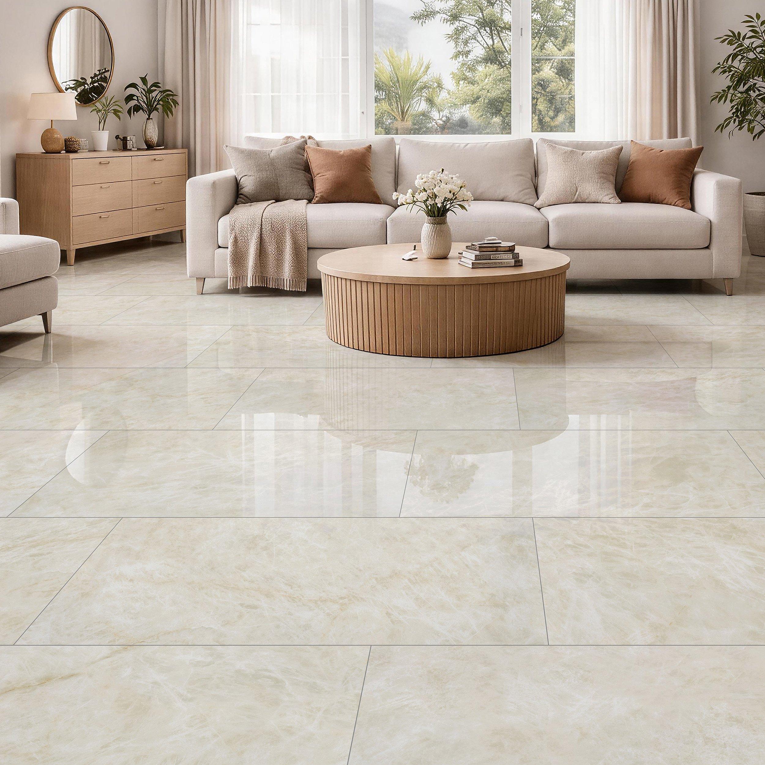 Perla Venata Quartzite Polished Porcelain Tile