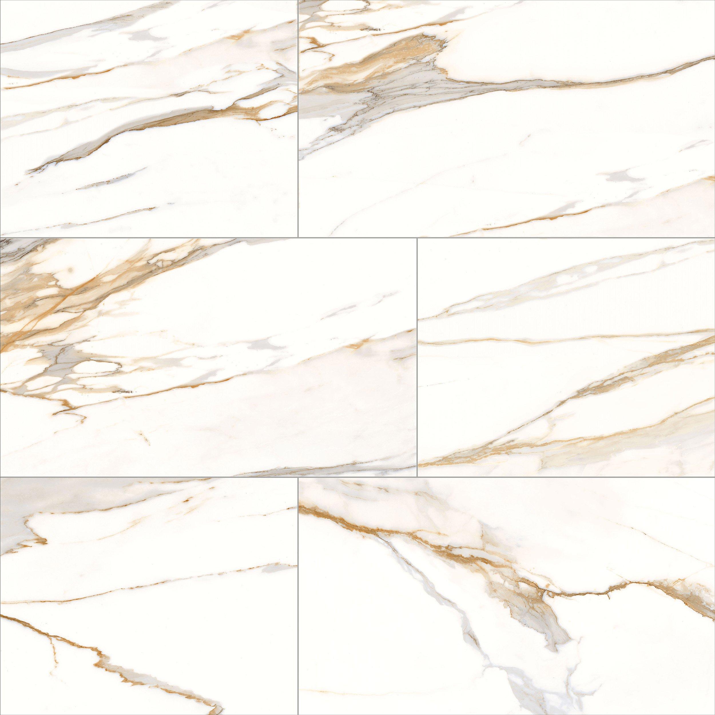 Calacatta Amber Polished Porcelain Tile