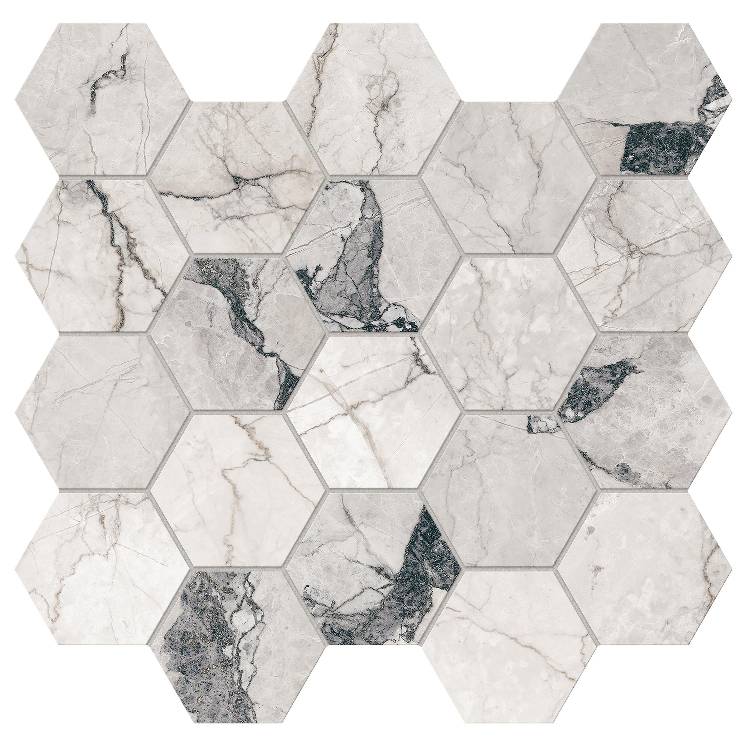 Cortina Hexagon Satin Porcelain Mosaic