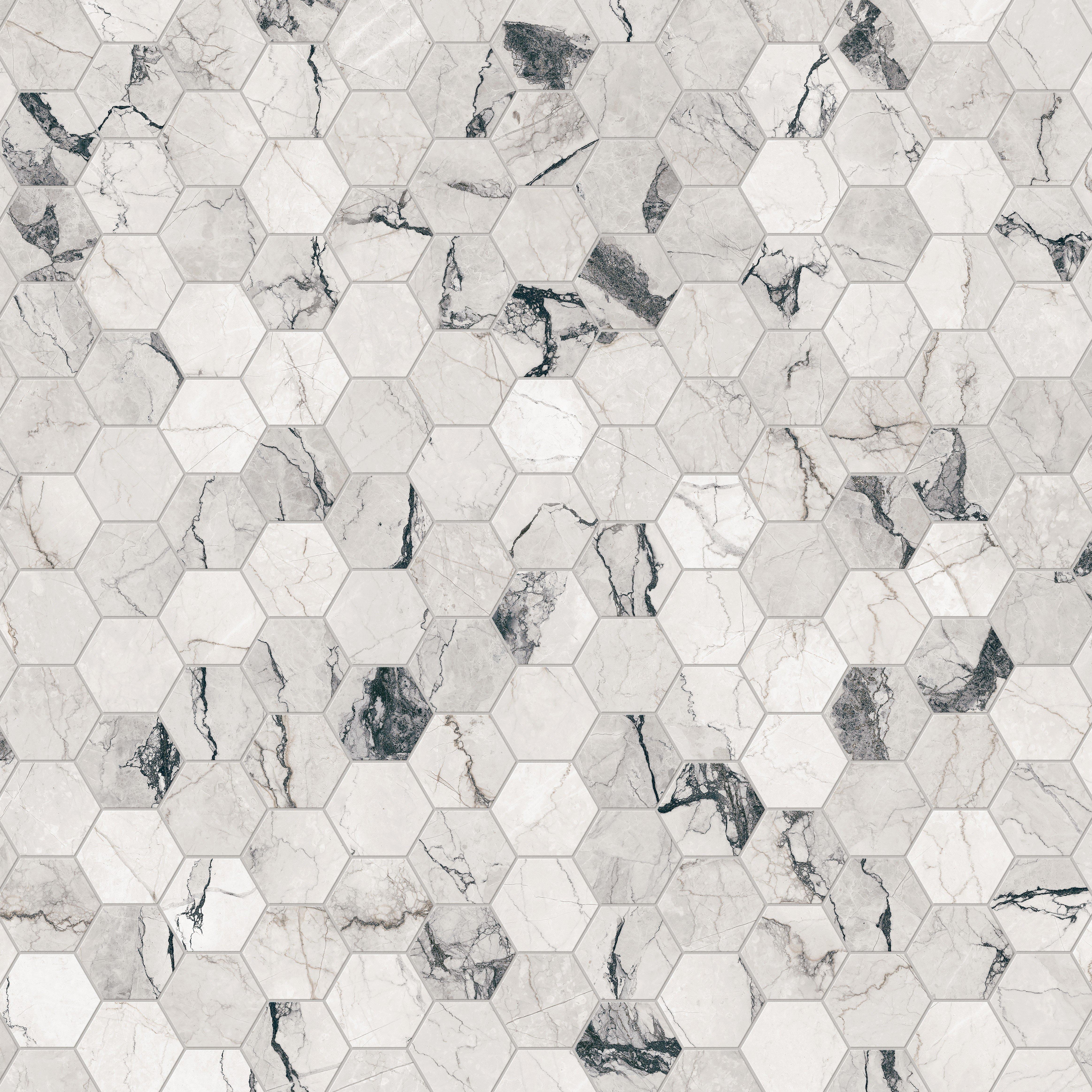 Cortina Hexagon Satin Porcelain Mosaic