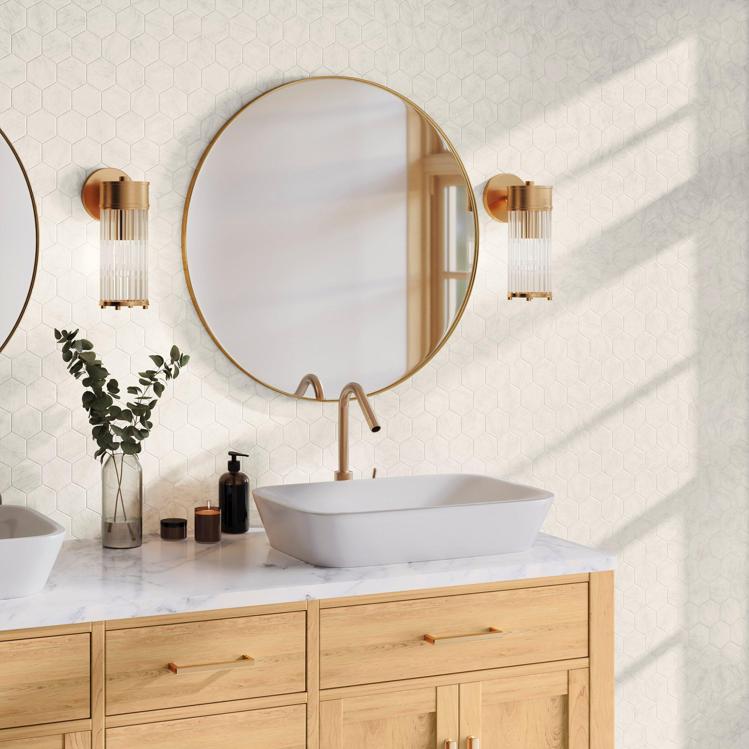 Luna Pearl Hexagon Matte Porcelain Mosaic
