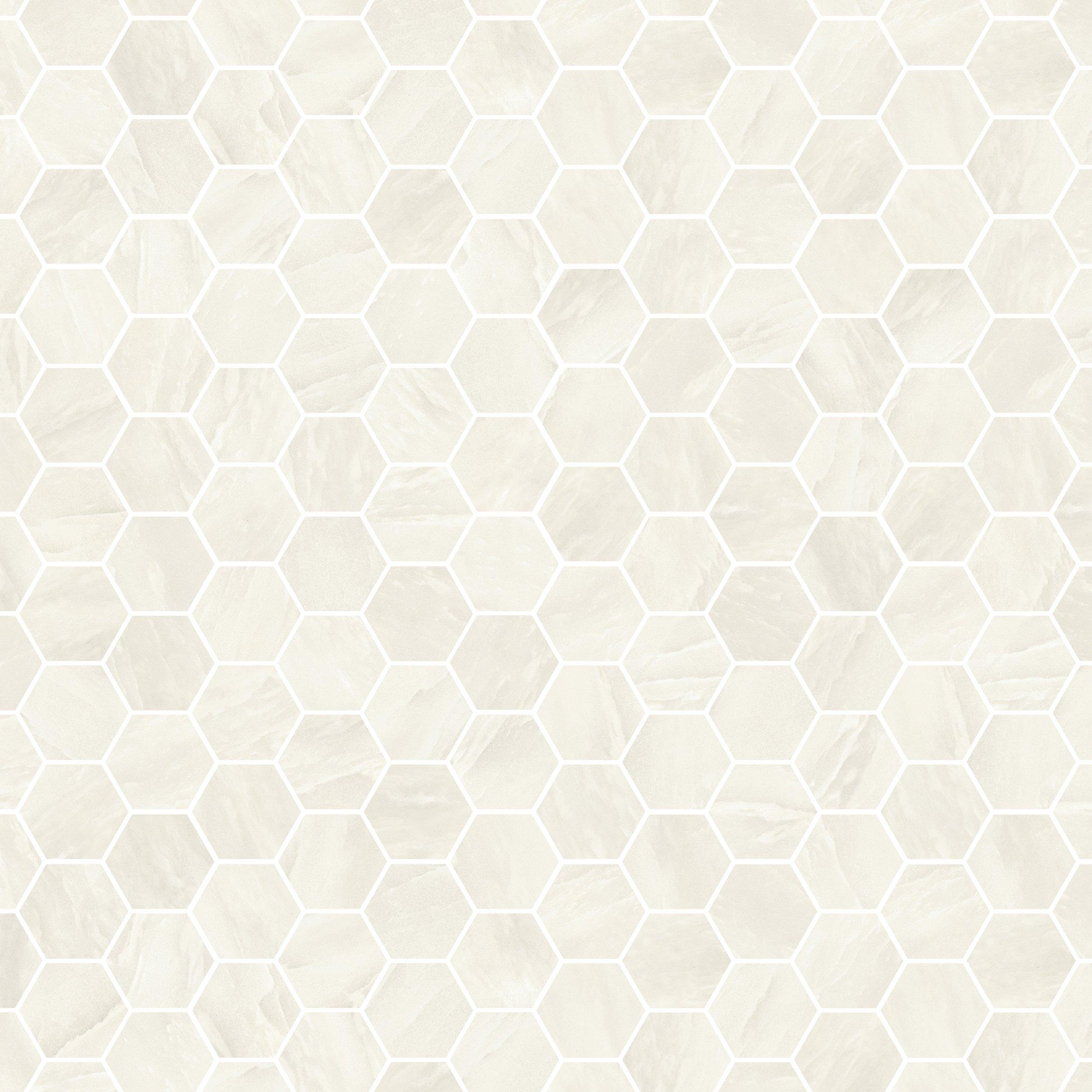 Luna Pearl Hexagon Matte Porcelain Mosaic