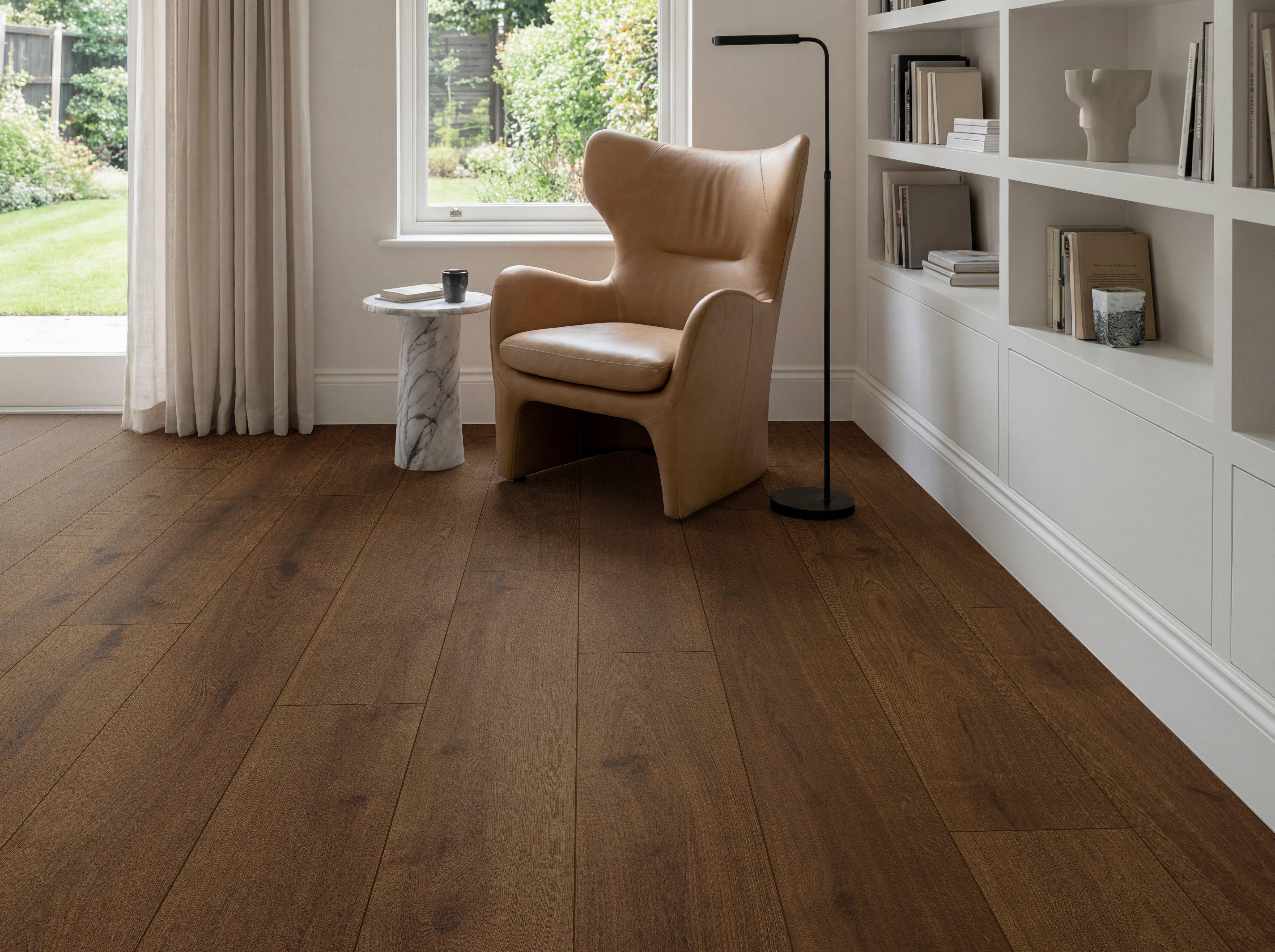 Saddle Leather Waterproof Rigid Core Luxury Vinyl Plank - Cork Pad