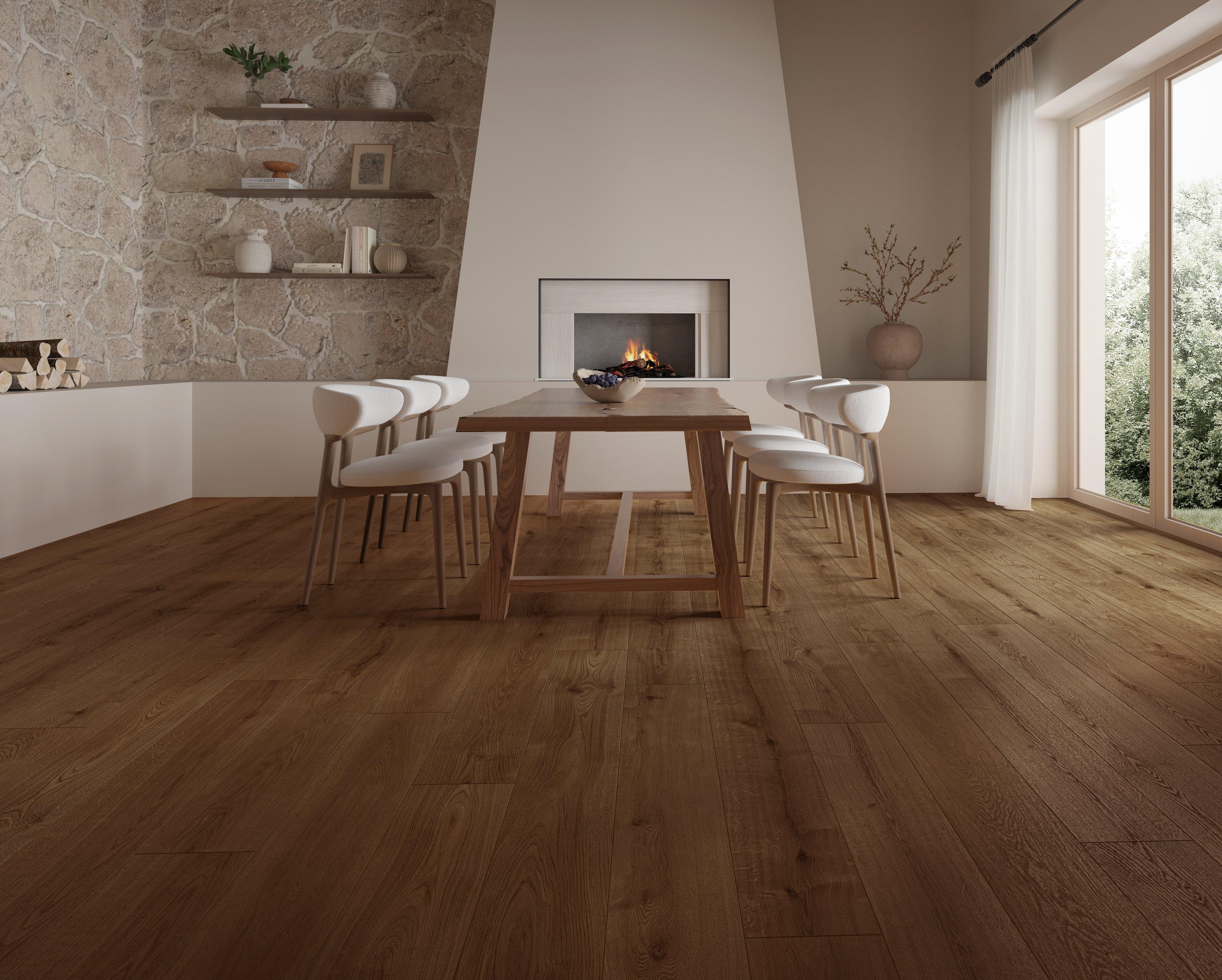 Saddle Leather Waterproof Rigid Core Luxury Vinyl Plank - Cork Pad