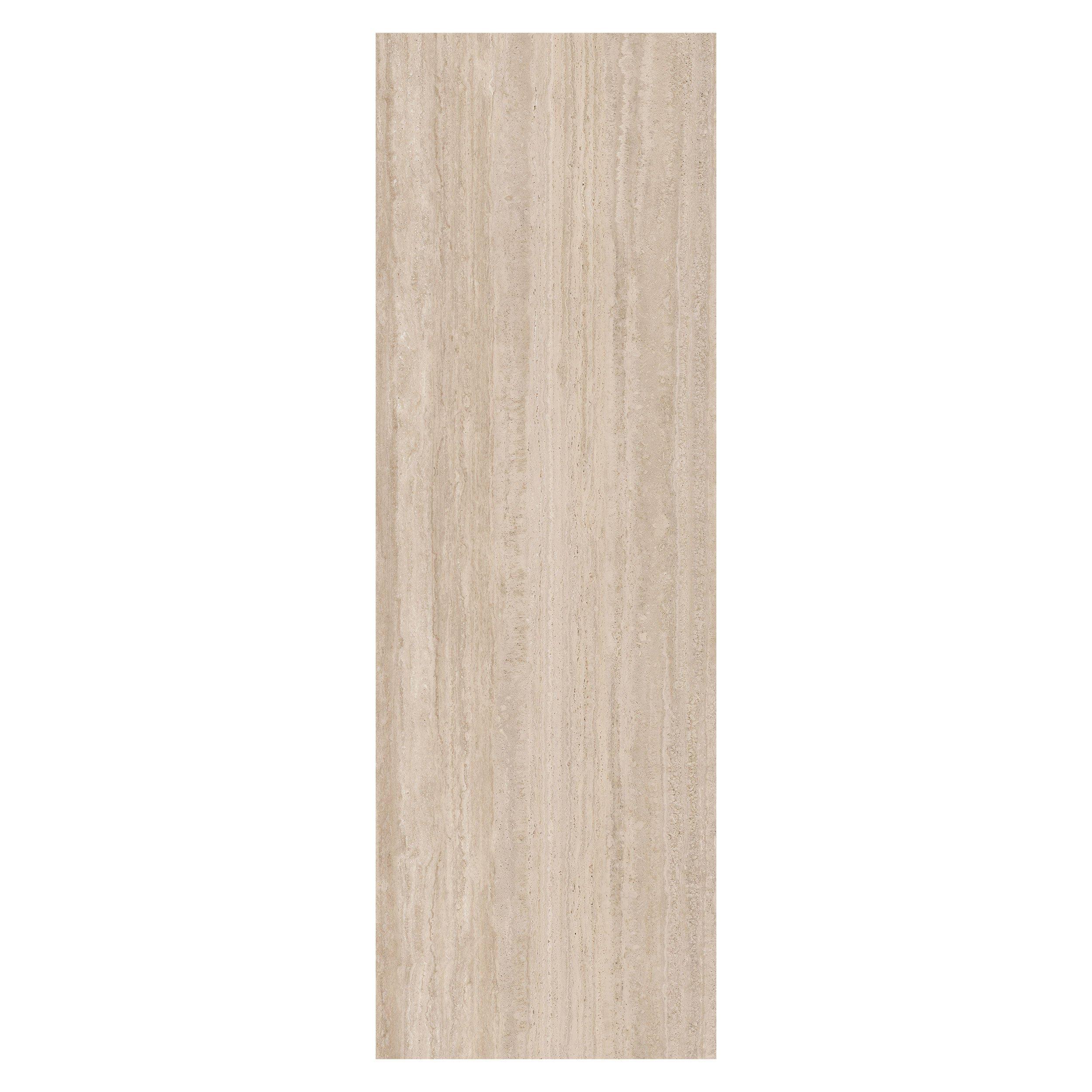 Riviera Almond Beige 32 x 96 Matte Travertine Look Floor and Wall Porcelain Slab Tile