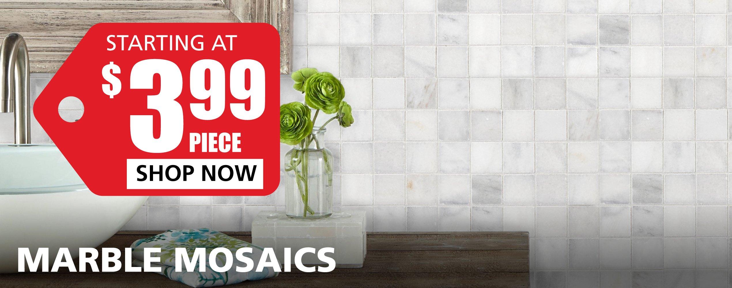 Marble Mosaics starting at $3.99 per piece