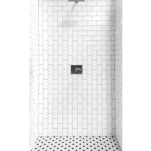 Bright White Ice Subway Ceramic Wall, Tile Shower Images