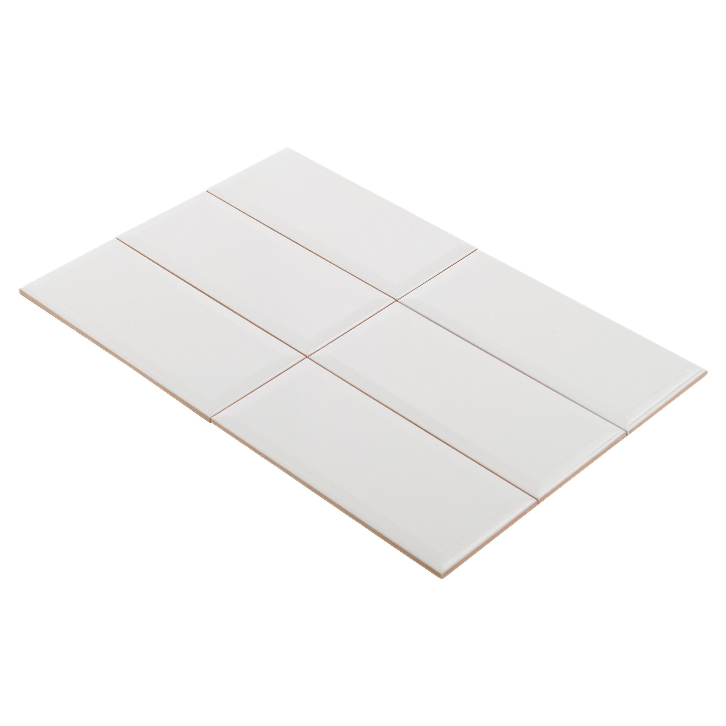 White Ice Beveled Ceramic Tile