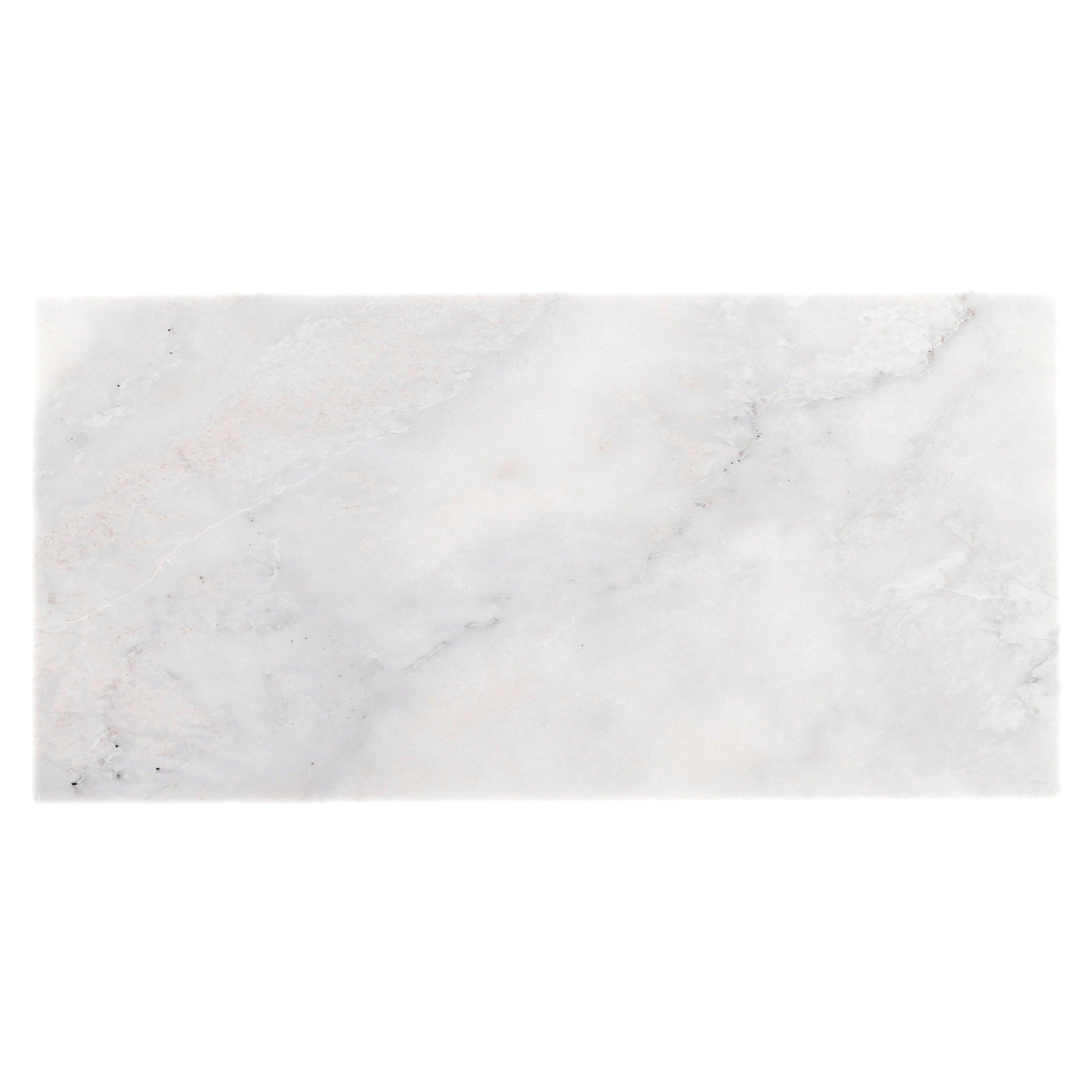 Carrara White Polished Marble Tile - 12 x 24 - 921100409 | Floor and Decor