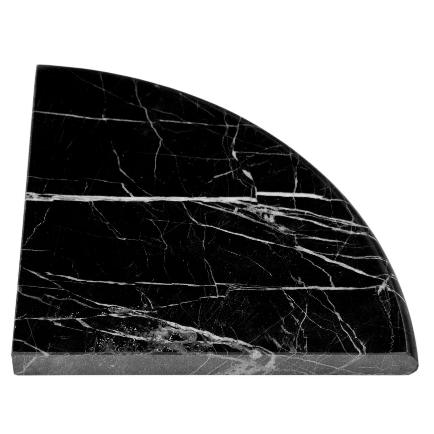 Nero Polished Marble Corner Shower Shelf Floor and Decor