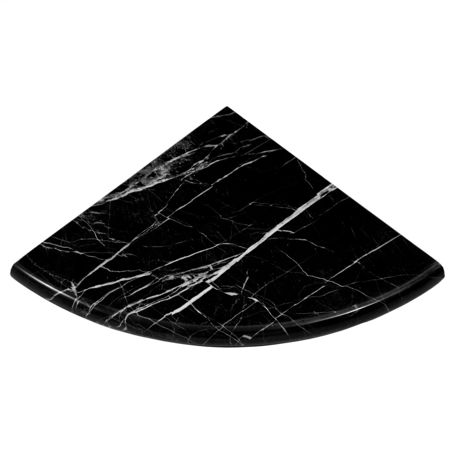Nero Polished Marble Corner Shower Shelf Floor and Decor
