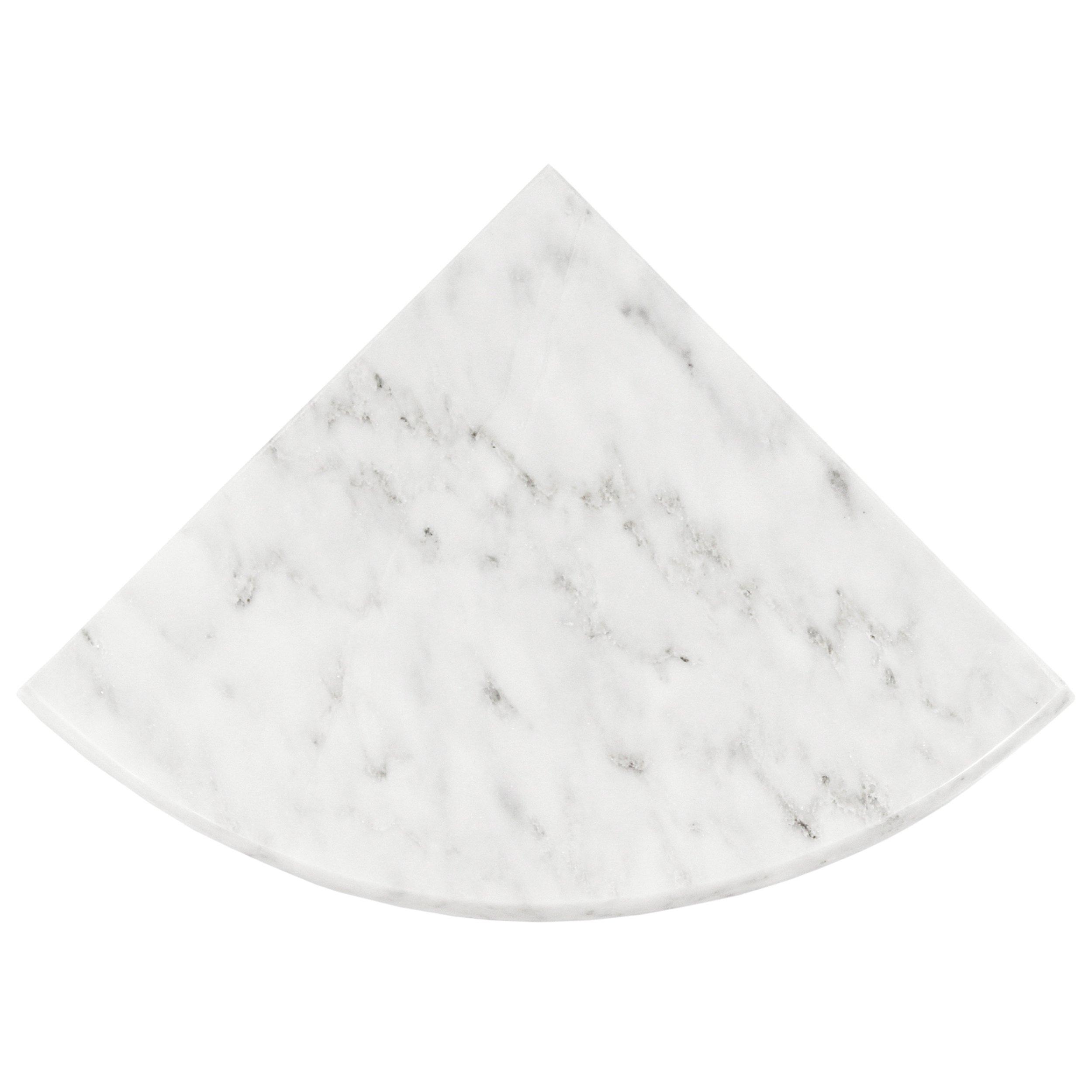 Daybreak White 7.625 in. x 7.625 in. Polished Marble Wall Mount Corner  Shelf Tile