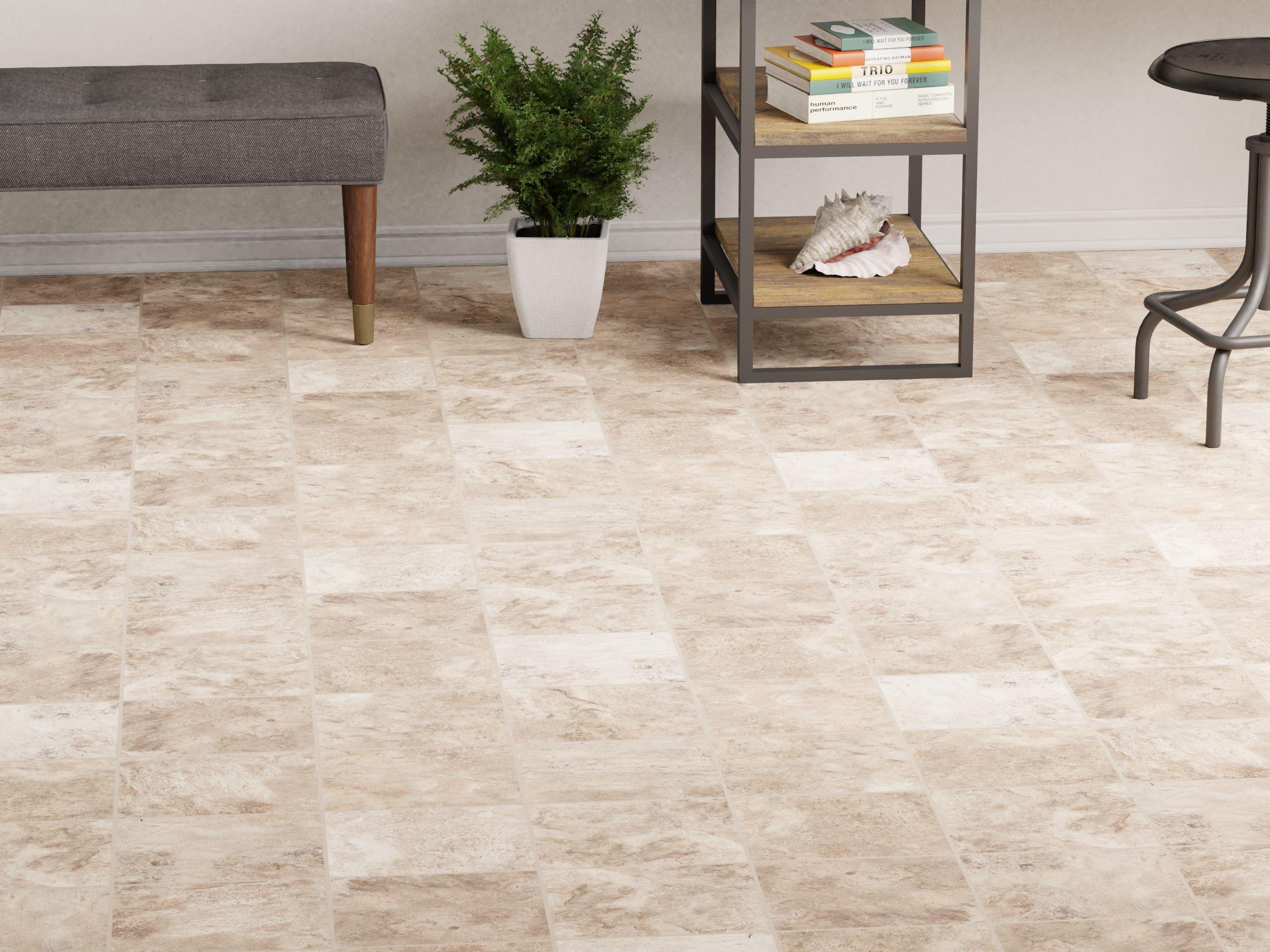 Mediterranean Rustic Chiseled Travertine Tile Floor And Decor 2771