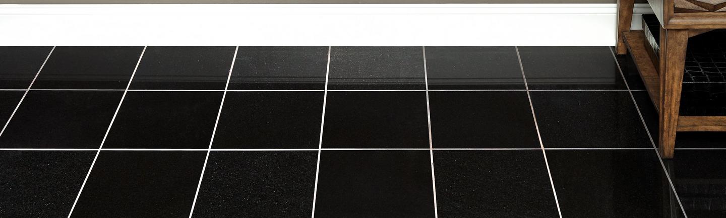 black granite flooring