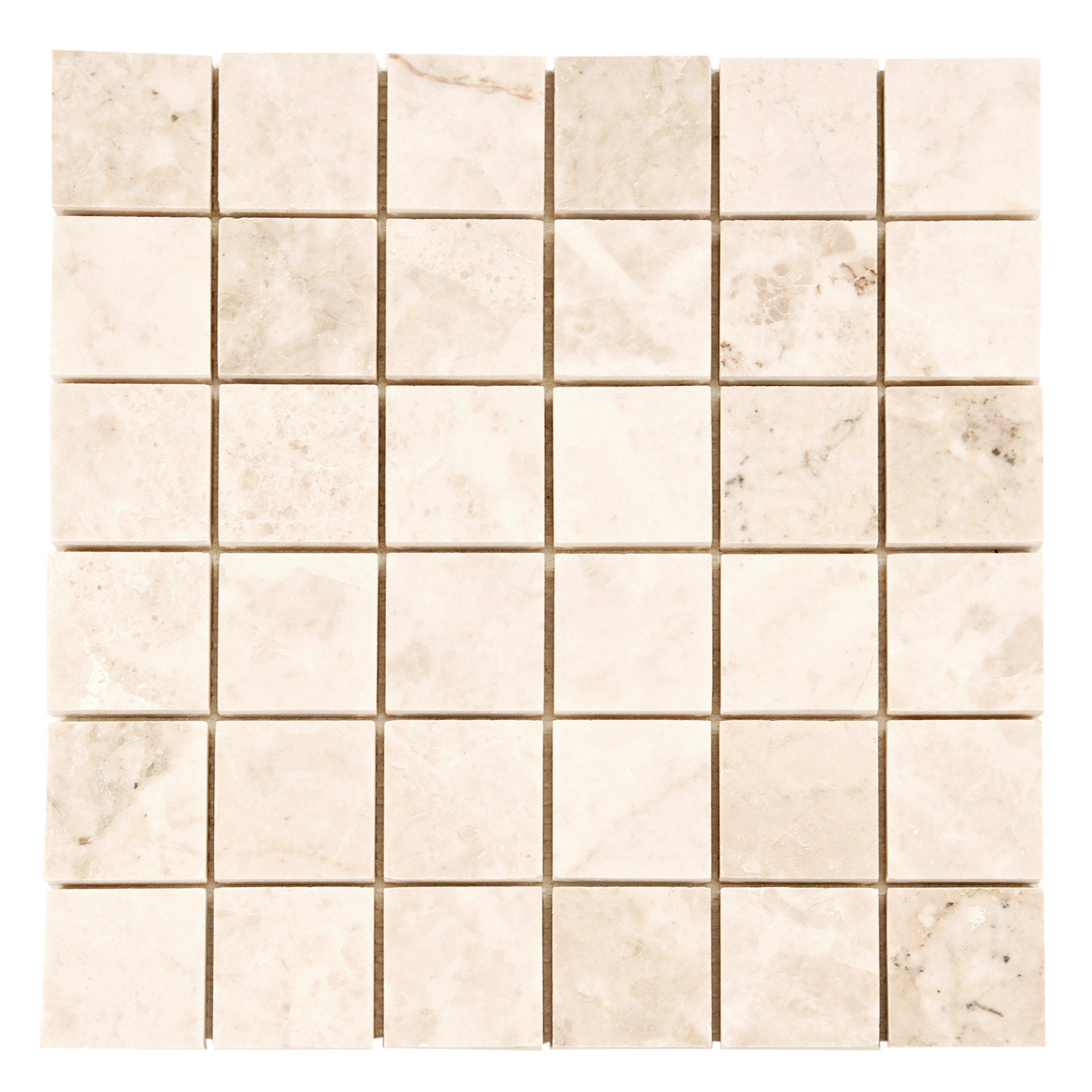 Cappuccino Beige 2 in. Square Polished Marble Mosaic