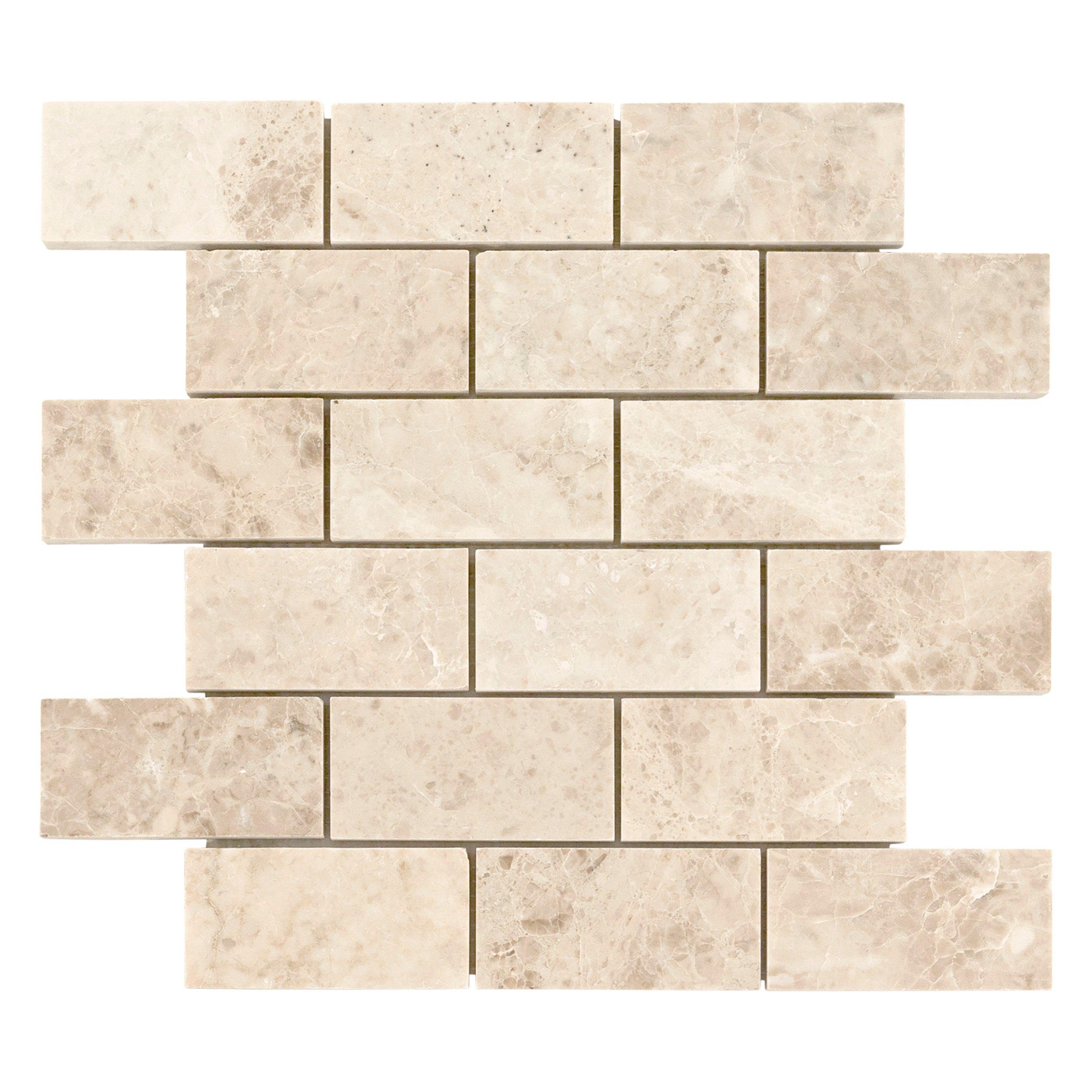 Savona Ivory Brushed Travertine Tile 3 X 6 932100703 Floor And Decor