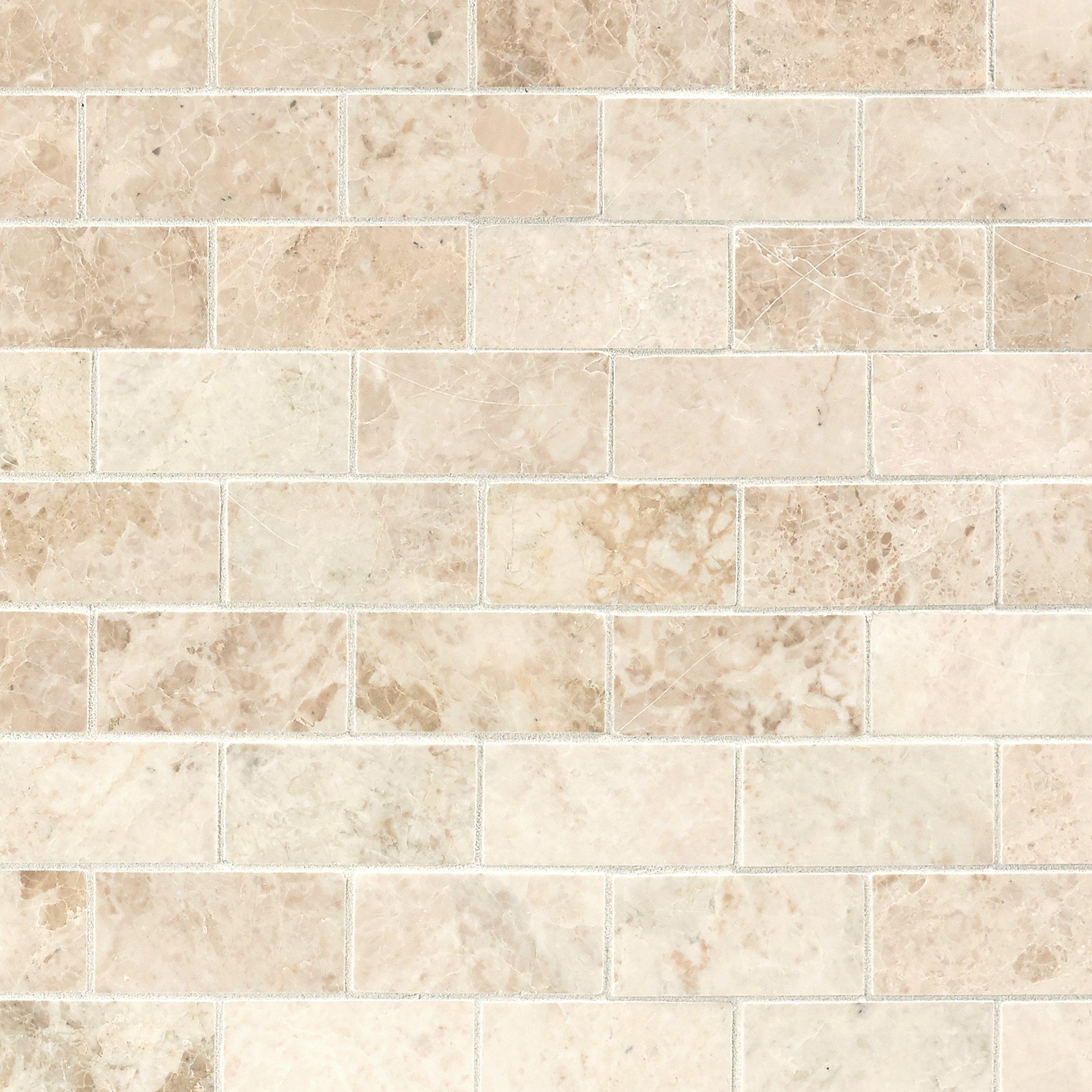 Cappuccino Beige 2 x 4 in. Brick Polished Marble Mosaic