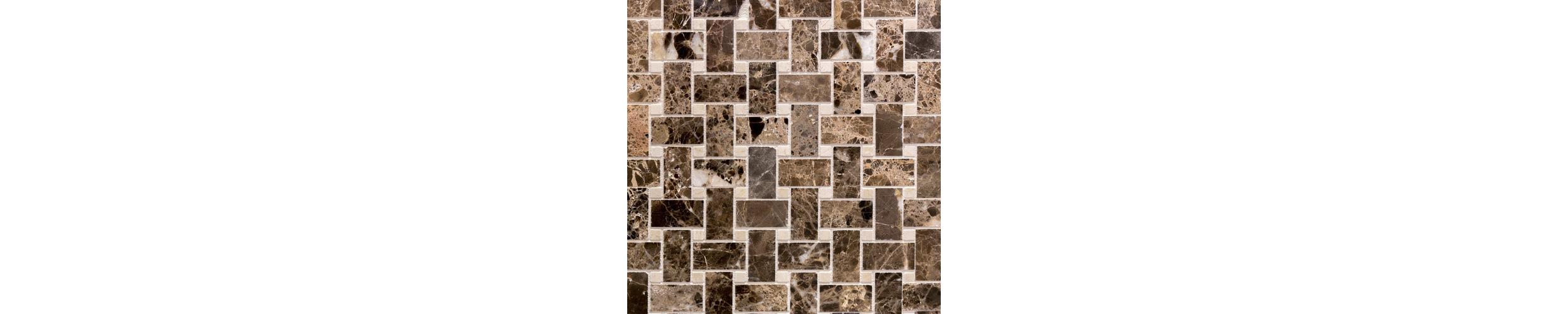 Dark Emperador Crema Marfil Diamond Marble Mosaic Tile Est000mh3 Home Living Decorative Tiles 330coil