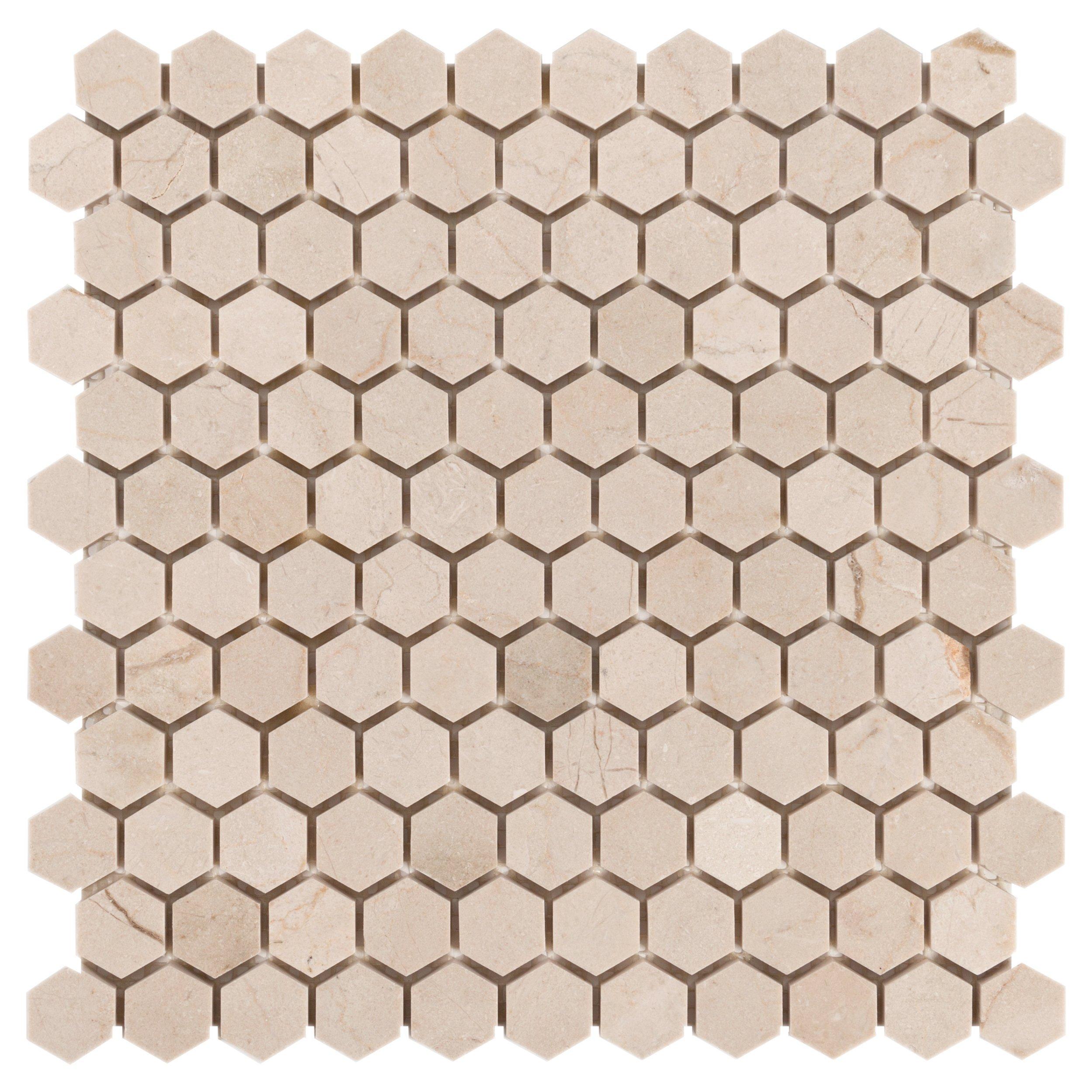 Crema Marfil Hexagon Marble Tile | Floor & Decor