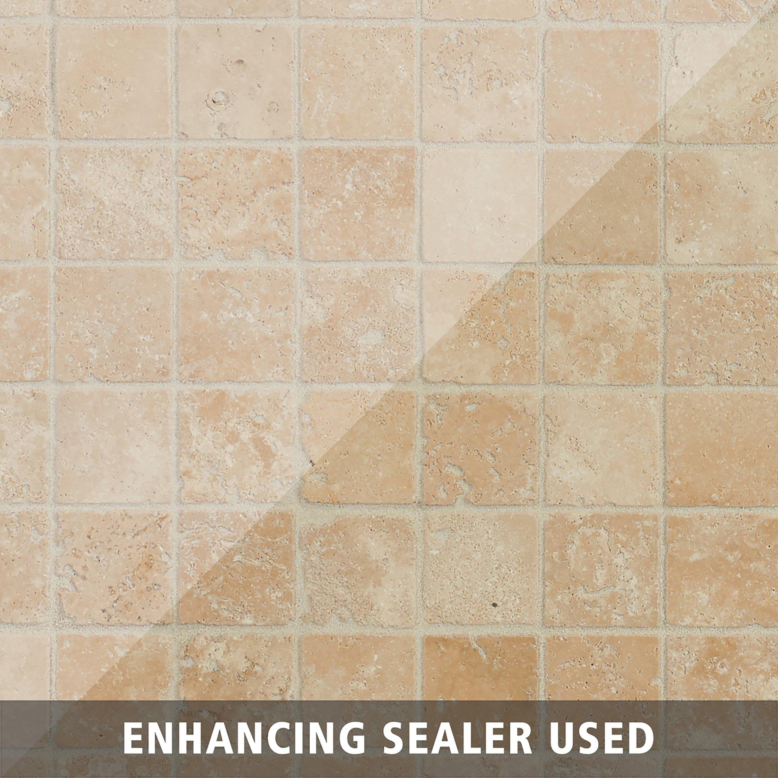 Crema Antiqua Square Tumbled Travertine Mosaic