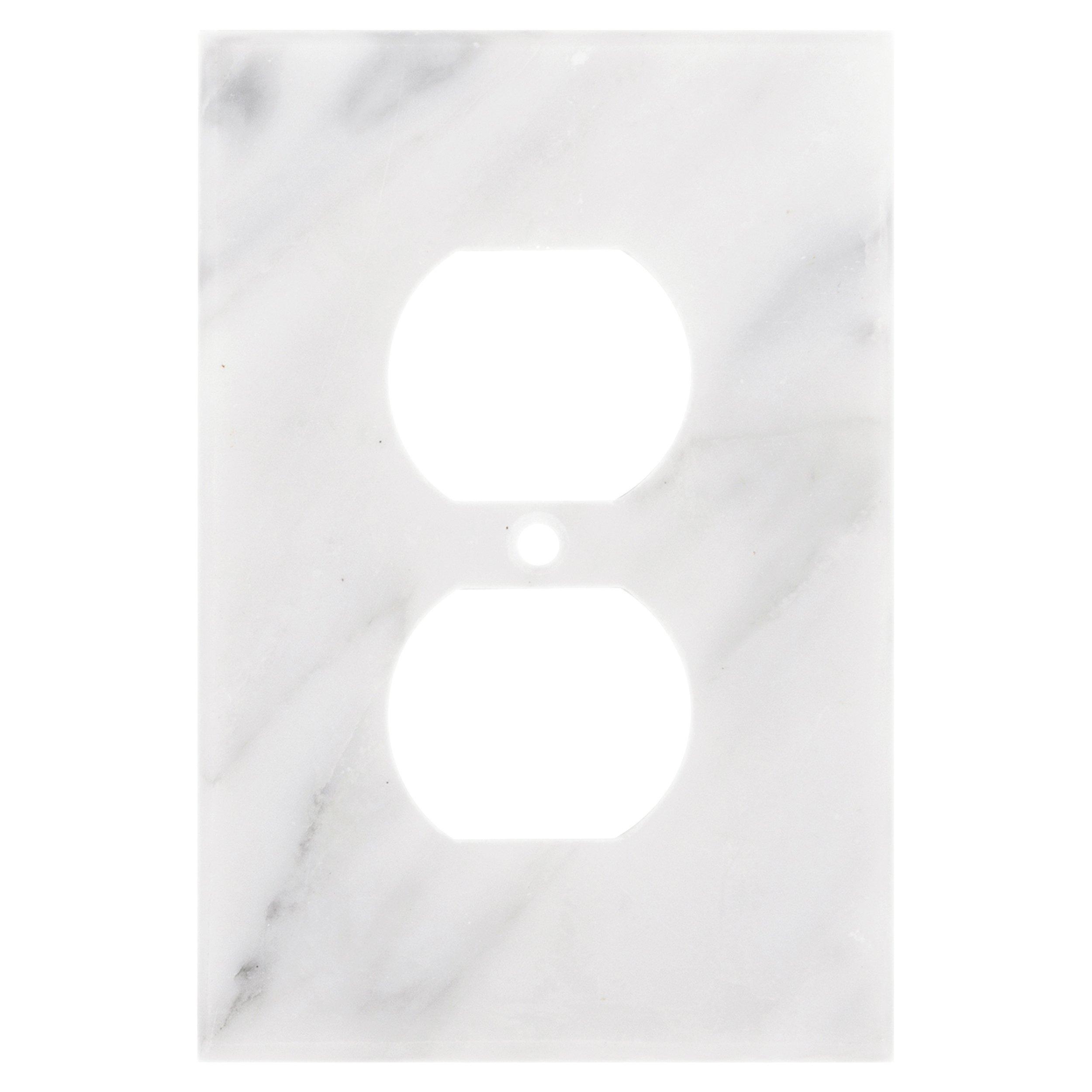 Carrara White Marble Outlet Plate